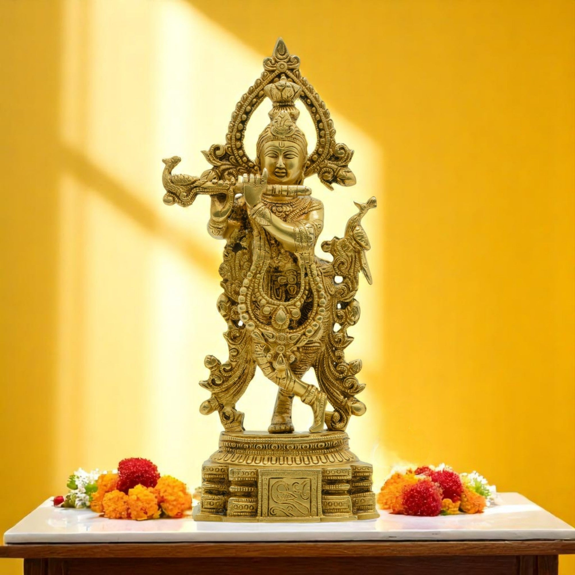 Lord Krishna Brass Idol – A Divine Melody of Love & Devotion