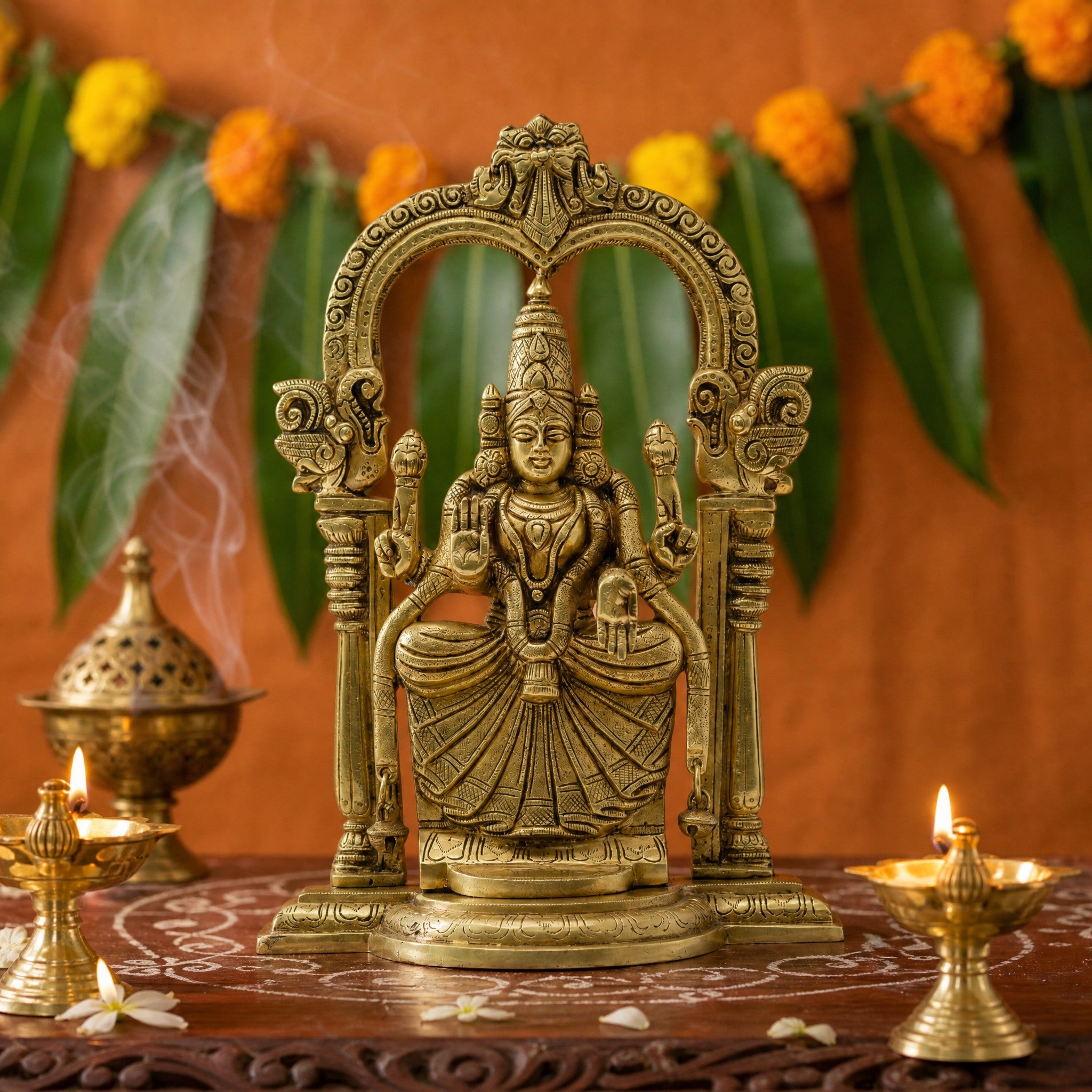 Maa Lakshmi Brass Idol – A Divine Symbol of Abundance & Grace