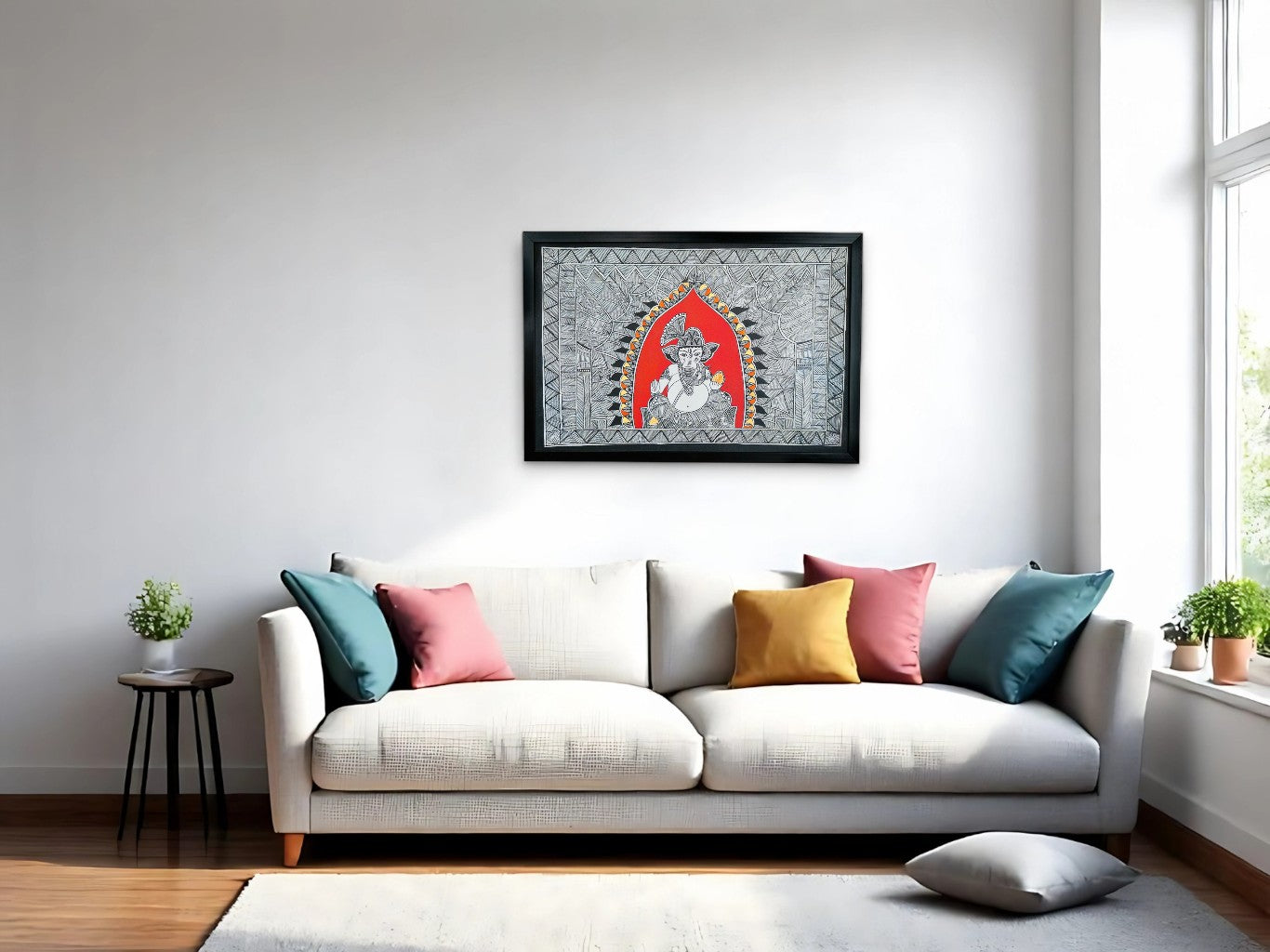 Sacred Madhubani Lord Ganesha Wall Art – Bless Your Space with Divine Energy