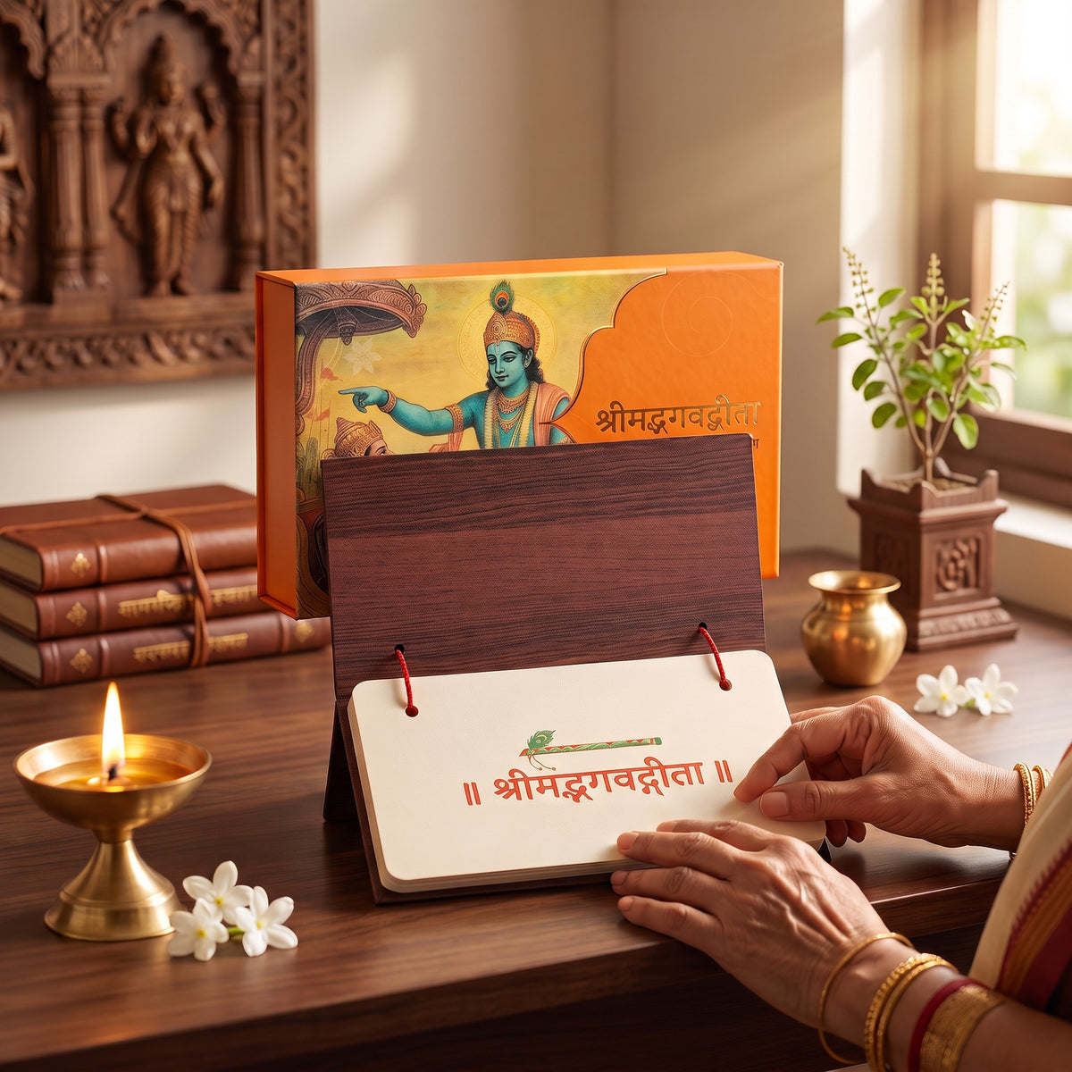 Bhagwat Geeta, Premium Pandulipi Style Large Print Pothi (Hindi)