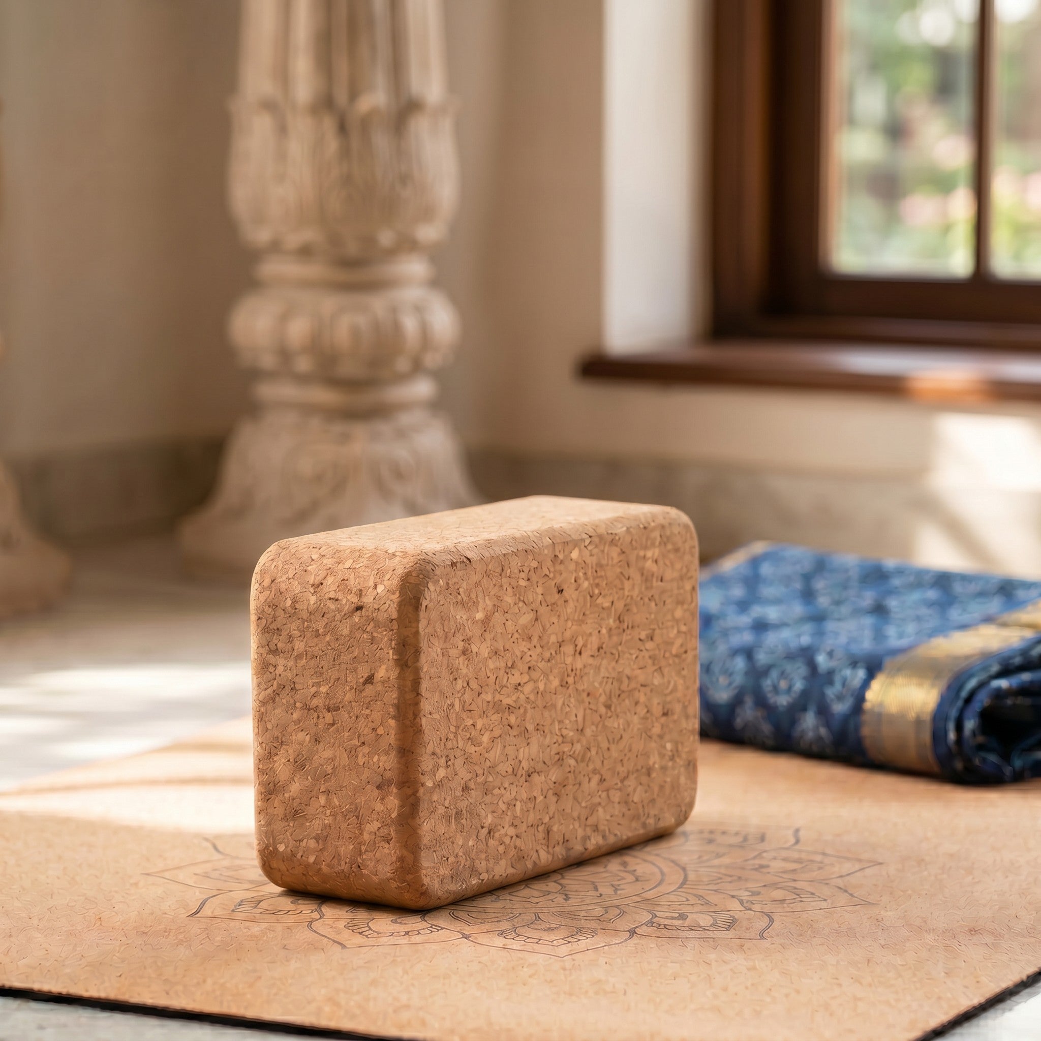 Cork Yoga Blocks, Set of 2 | 9 x 5 x 3 inch | Non-Slip Eco-Friendly Bricks