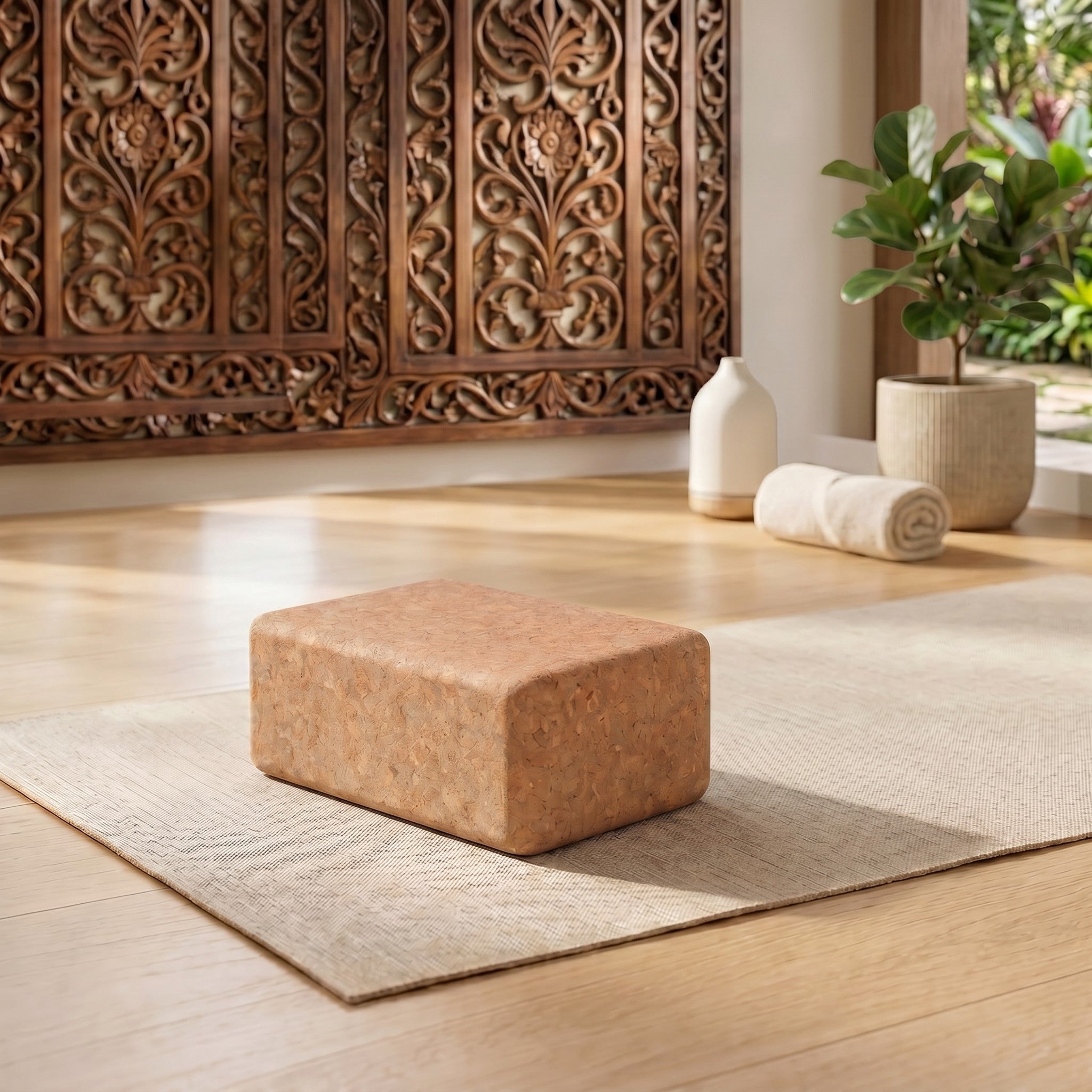 Cork Yoga Blocks, Set of 2 | 9 x 5 x 3 inch | Non-Slip Eco-Friendly Bricks