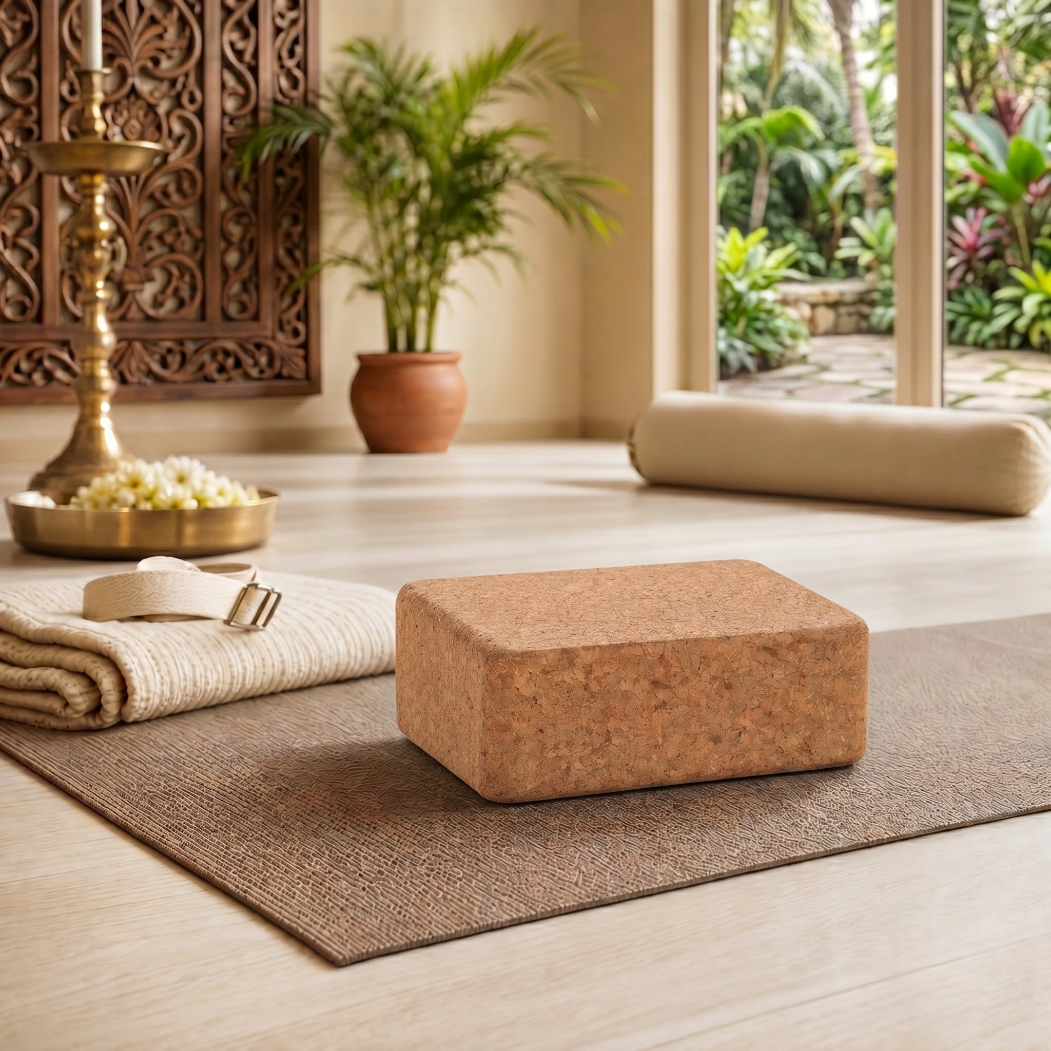 Cork Yoga Blocks, Set of 2 | 9 x 5 x 3 inch | Non-Slip Eco-Friendly Bricks
