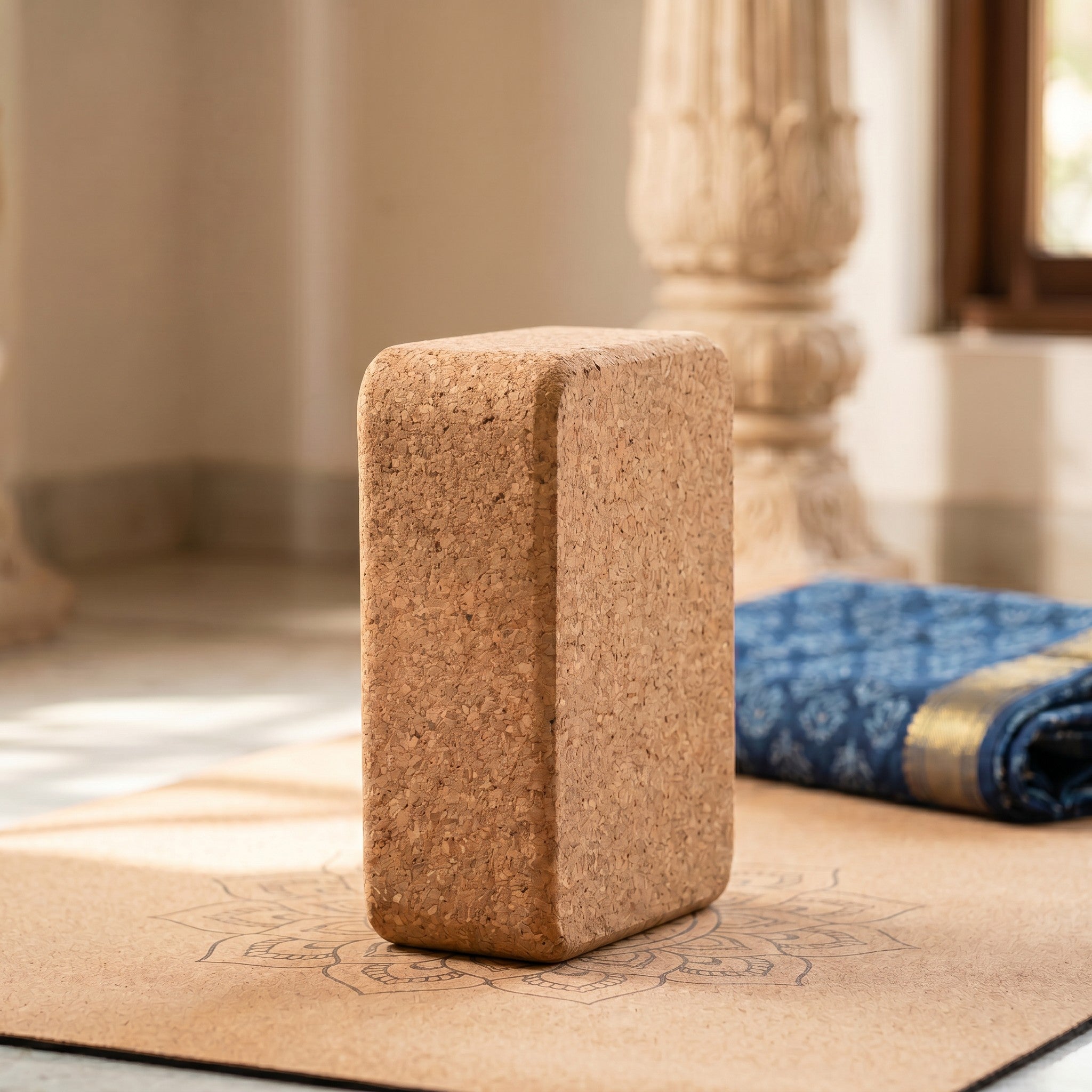Cork Yoga Blocks, Set of 2 | 9 x 5 x 3 inch | Non-Slip Eco-Friendly Bricks