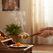 Traditional Brass Dhuni with Wooden Handle