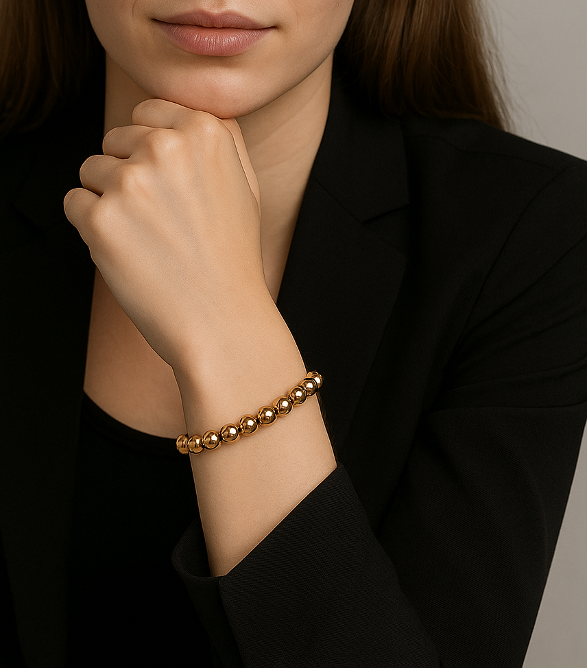 Golden Pyrite Abundance Bead Bracelet – Divine Balance Series
