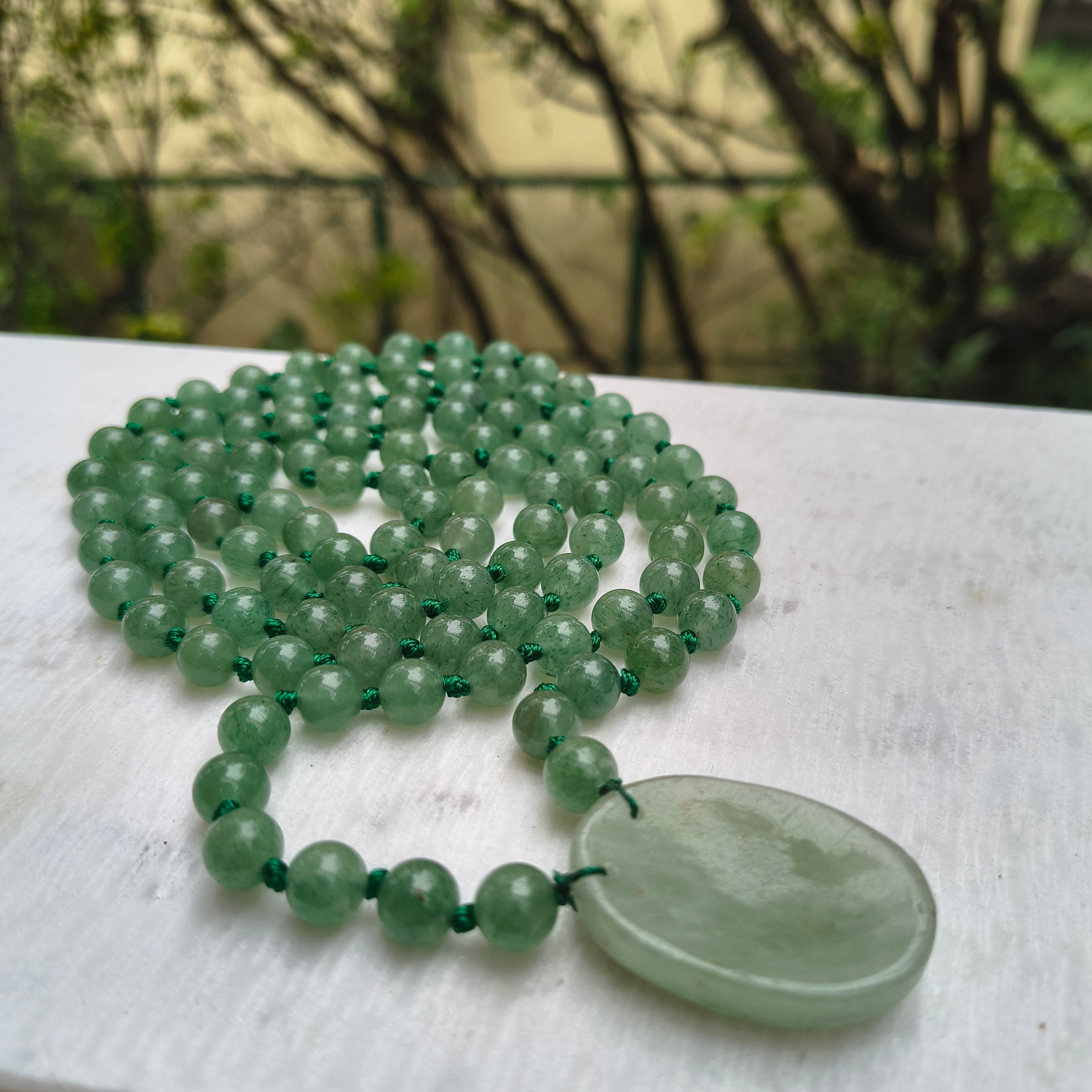 Green Aventurine 108 Beads + 1 Thumbstone Japmala