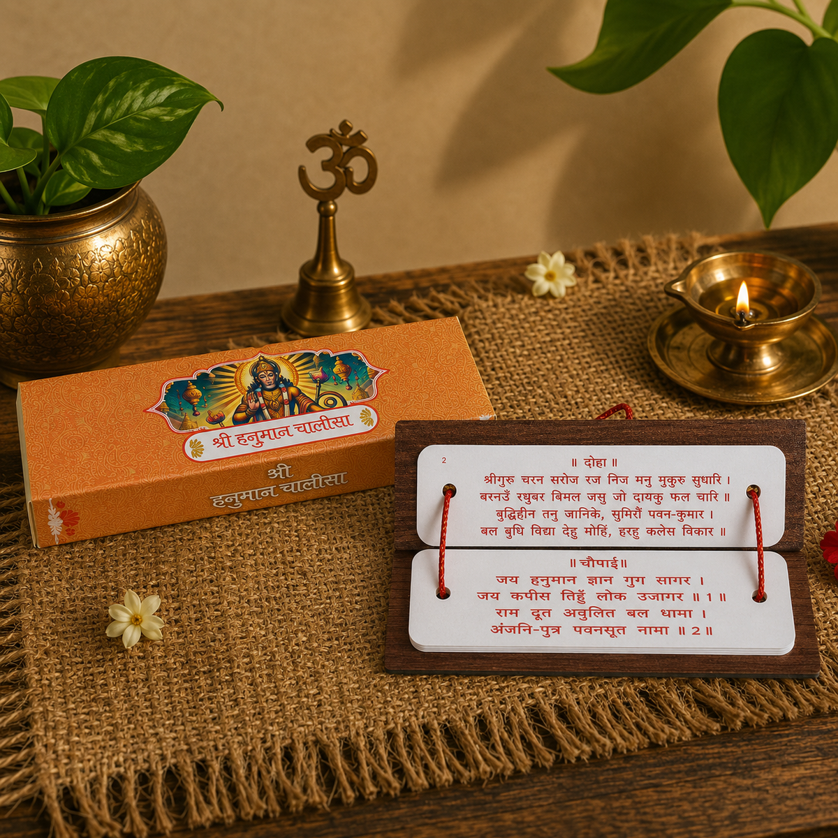 Hanuman Chalisa, Pandulipi Style Wooden Pothi (Hindi)
