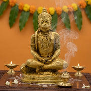Divine Hanuman Ji Meditating Brass Idol
