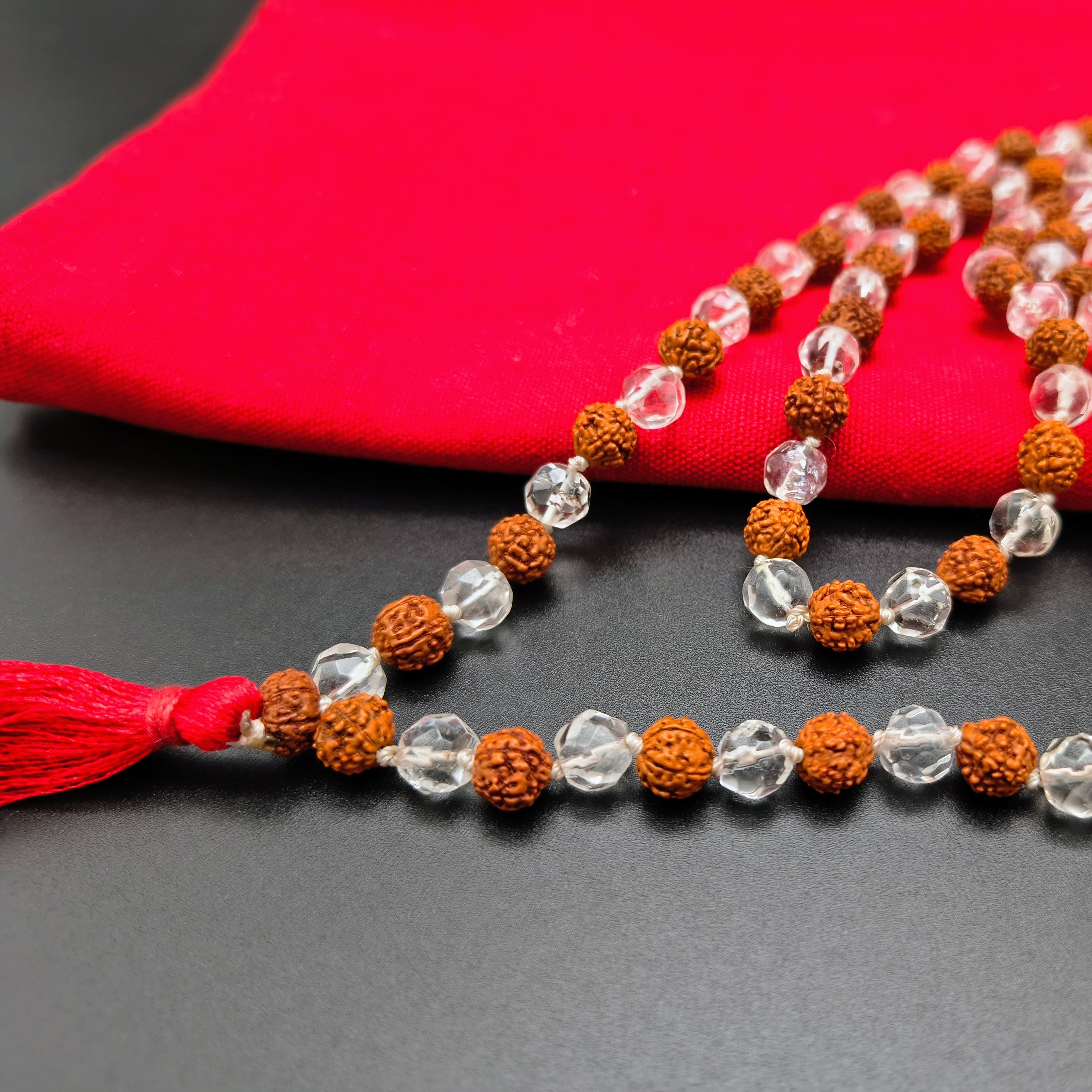 5 Mukhi Rudraksha and Sphatik Mala