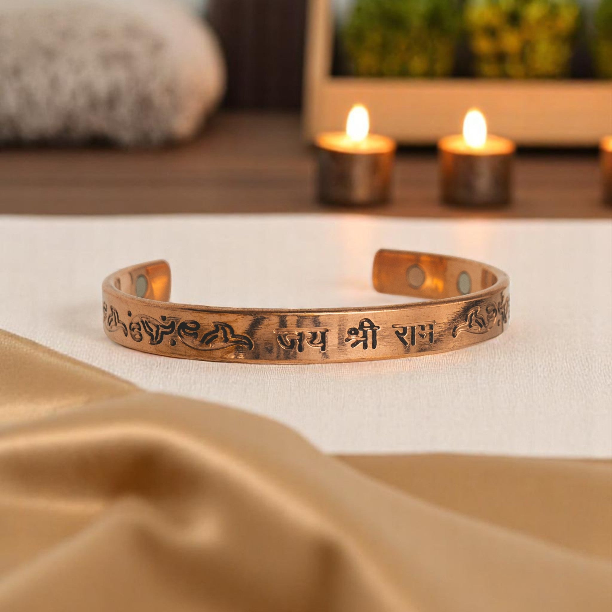 Copper Magnetic Jai Shri Ram Bracelet – Divine Strength, Everyday Balance