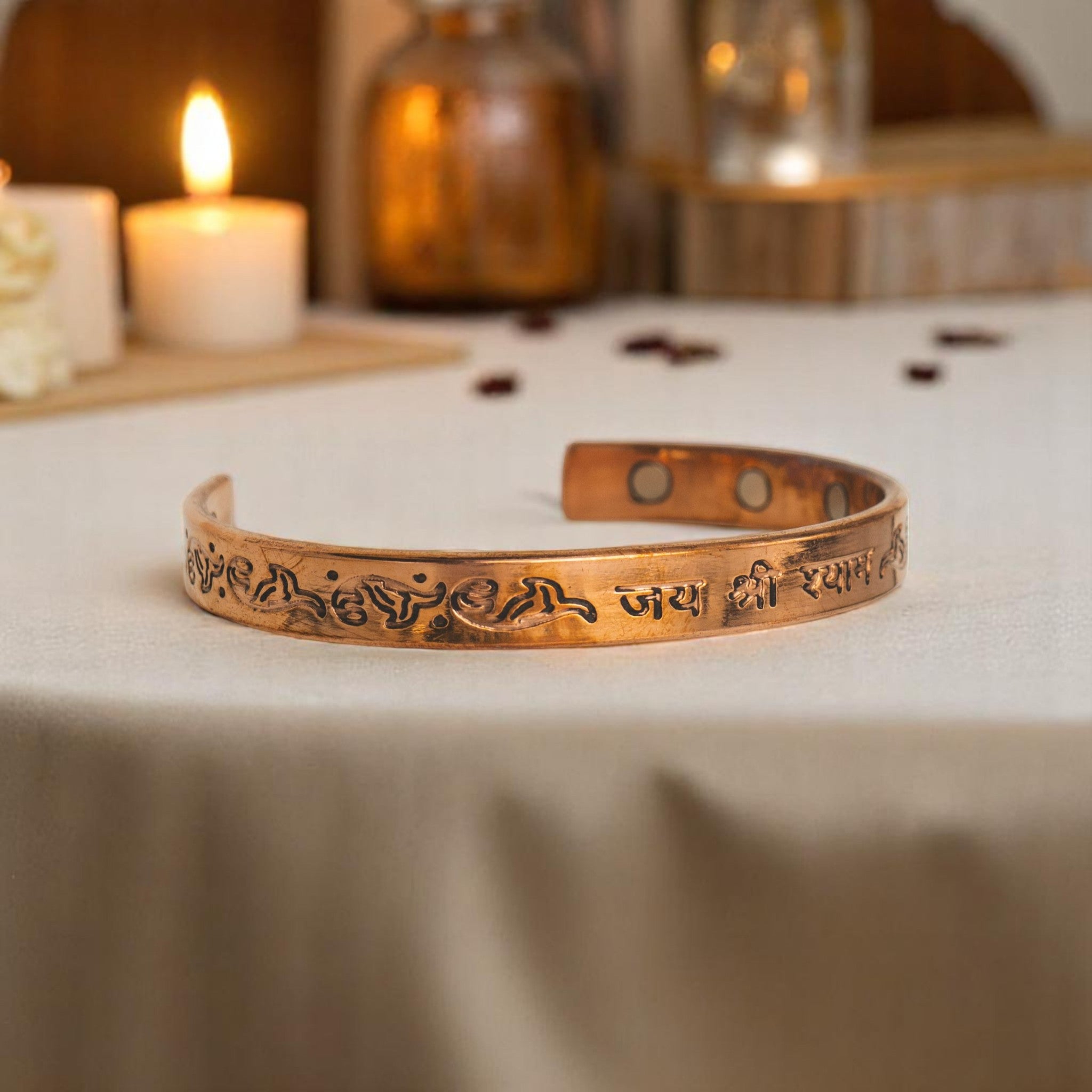 Jai Shri Shyam Copper Magnetic Bracelet – Divine Grace & Healing Energy