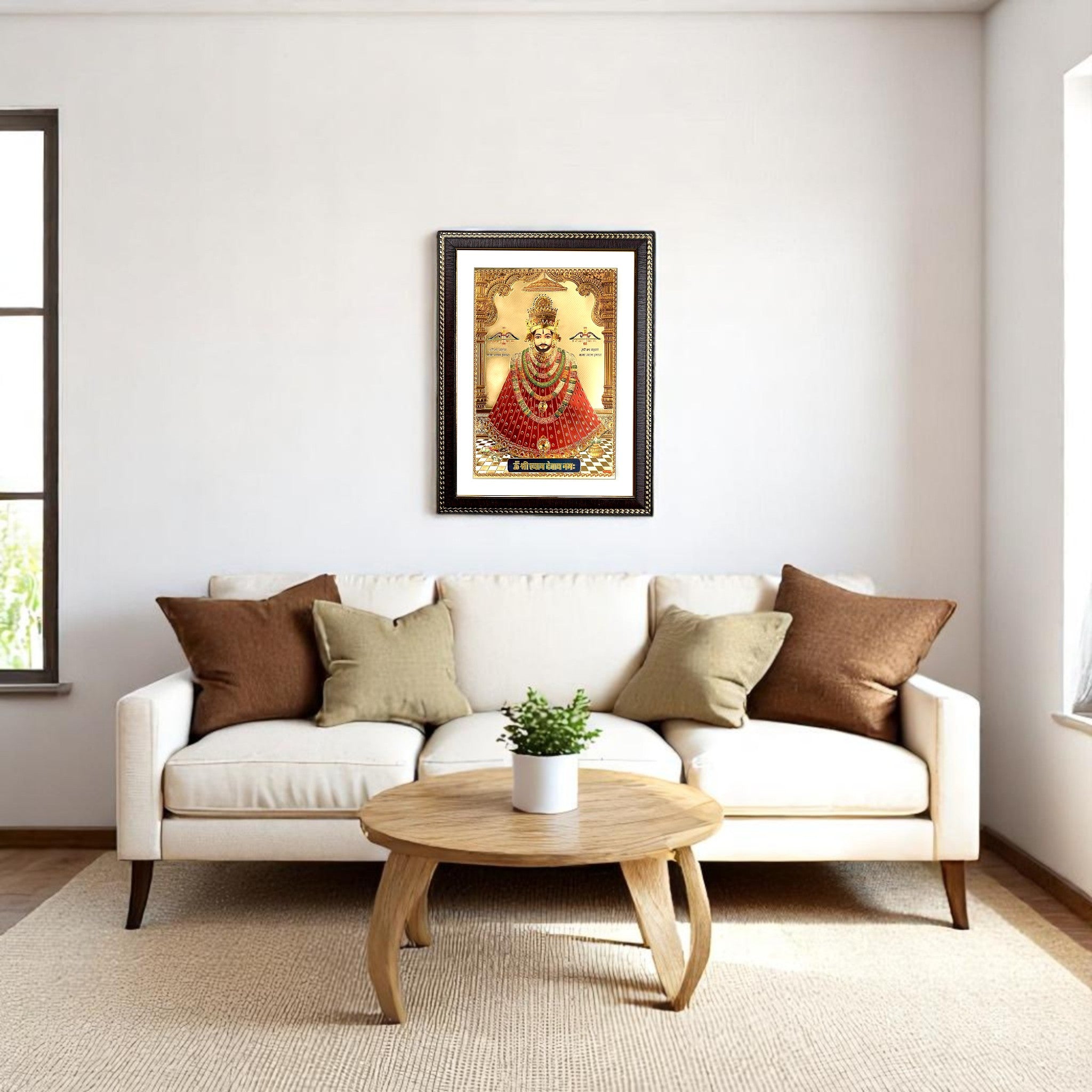 Shri Khatu Shyam Gold Foil Wall Art – A Divine Masterpiece for Your Home & Puja Room
