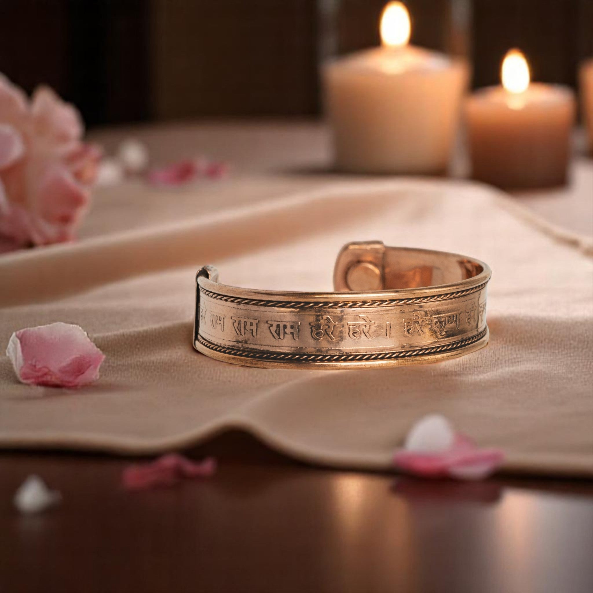 Copper Magnetic Krishna Mantra Bracelet – Devotion & Healing in Harmony