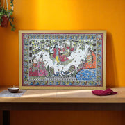Radha Krishna Jhulan Leela Madhubani Wall Art – A Celebration of Divine Love