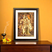 Radha Krishna Gold Foil Wall Art – A Divine Masterpiece for Your Home & Puja Room