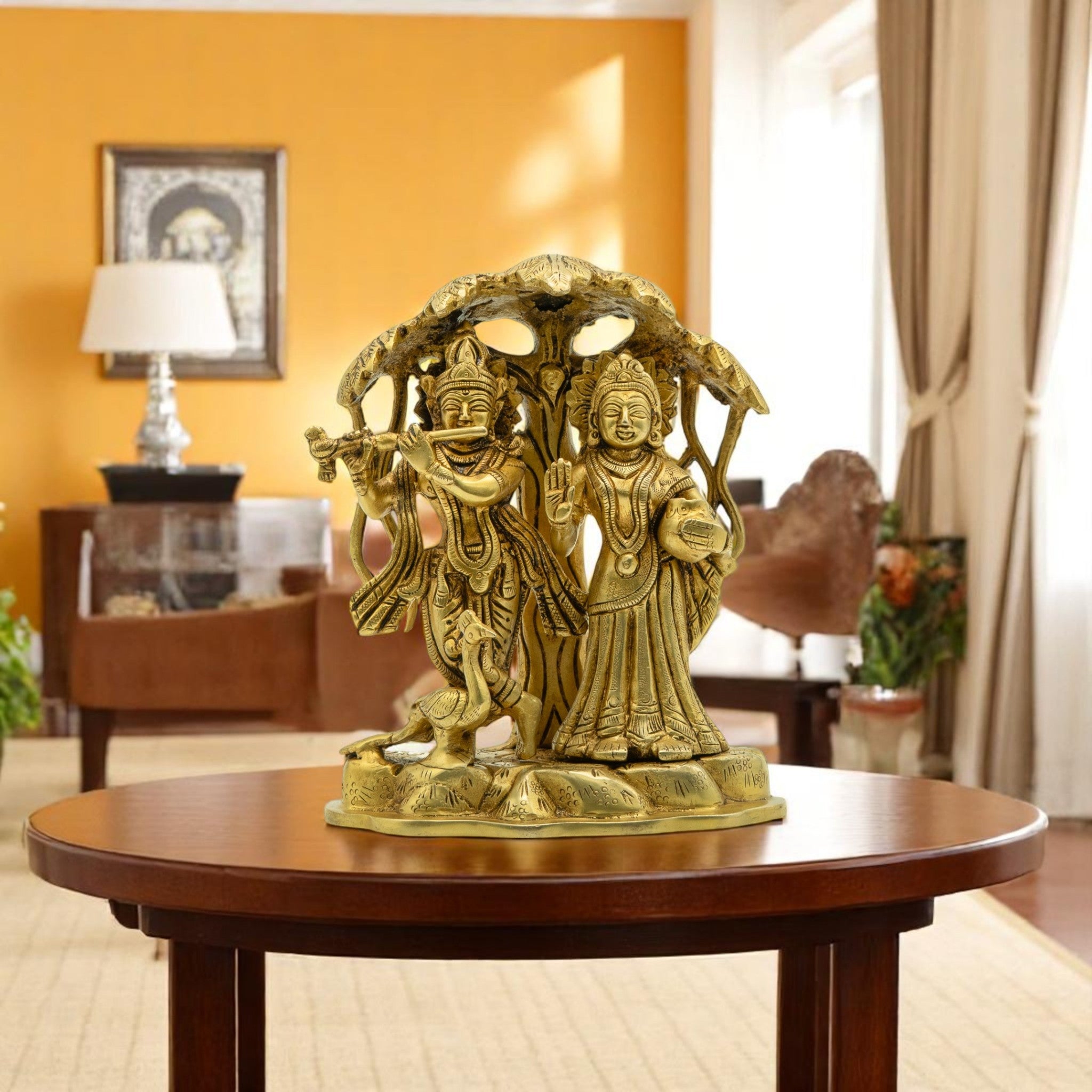 Radha Krishna Under Kadamba Tree – Fine Brass Idol for Home & Temple