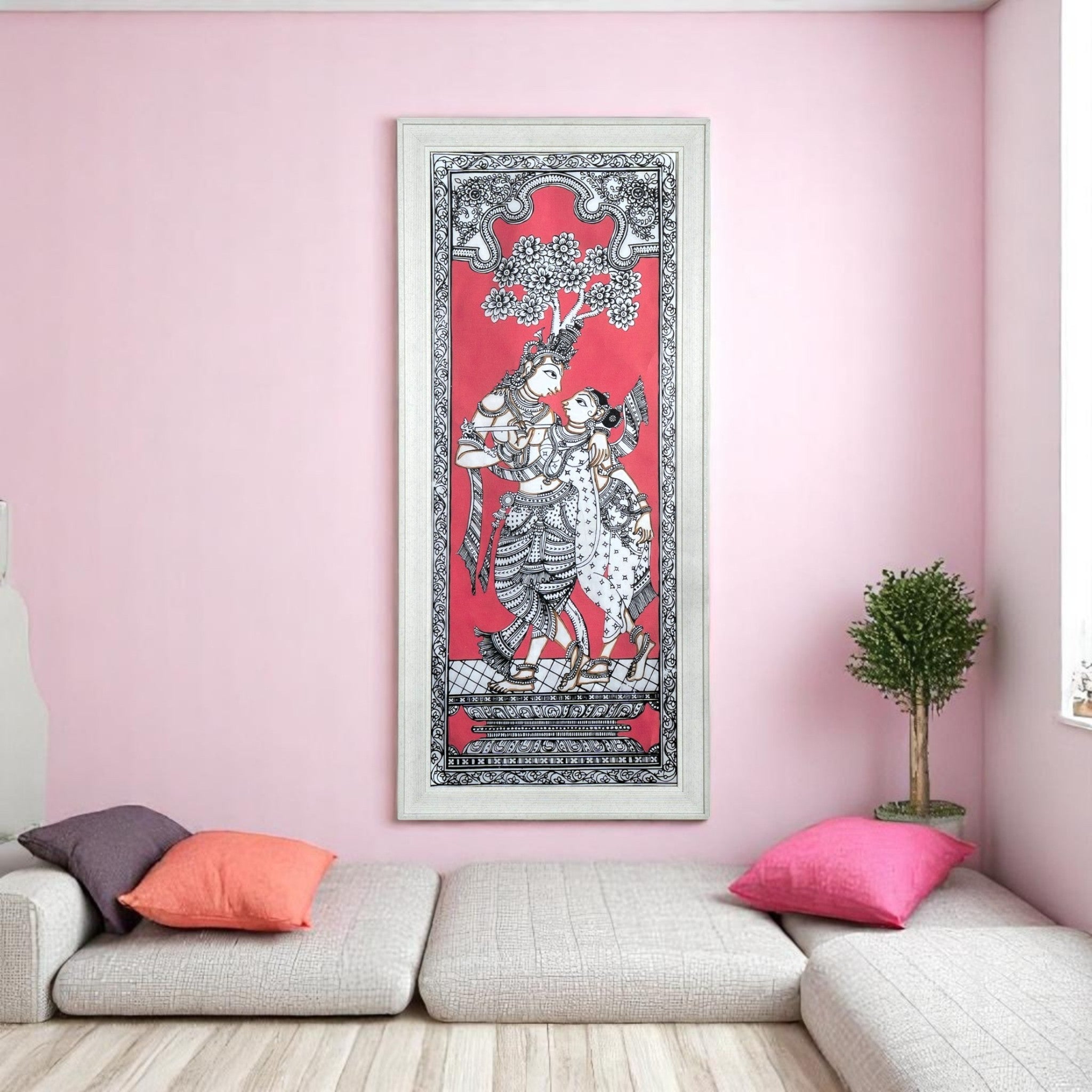 Eternal Love Radha Krishna Pattachitra Wall Art – A Timeless Celebration of Divine Romance