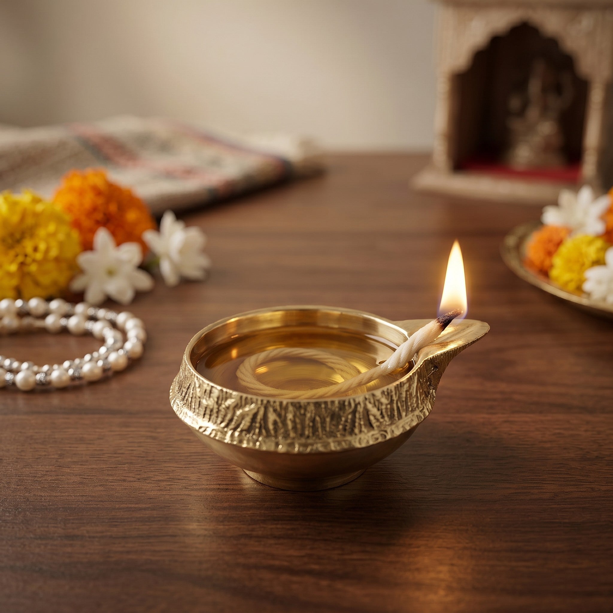 Pure Brass Kuber Deepak | Traditional Oil Lamp for Daily Puja