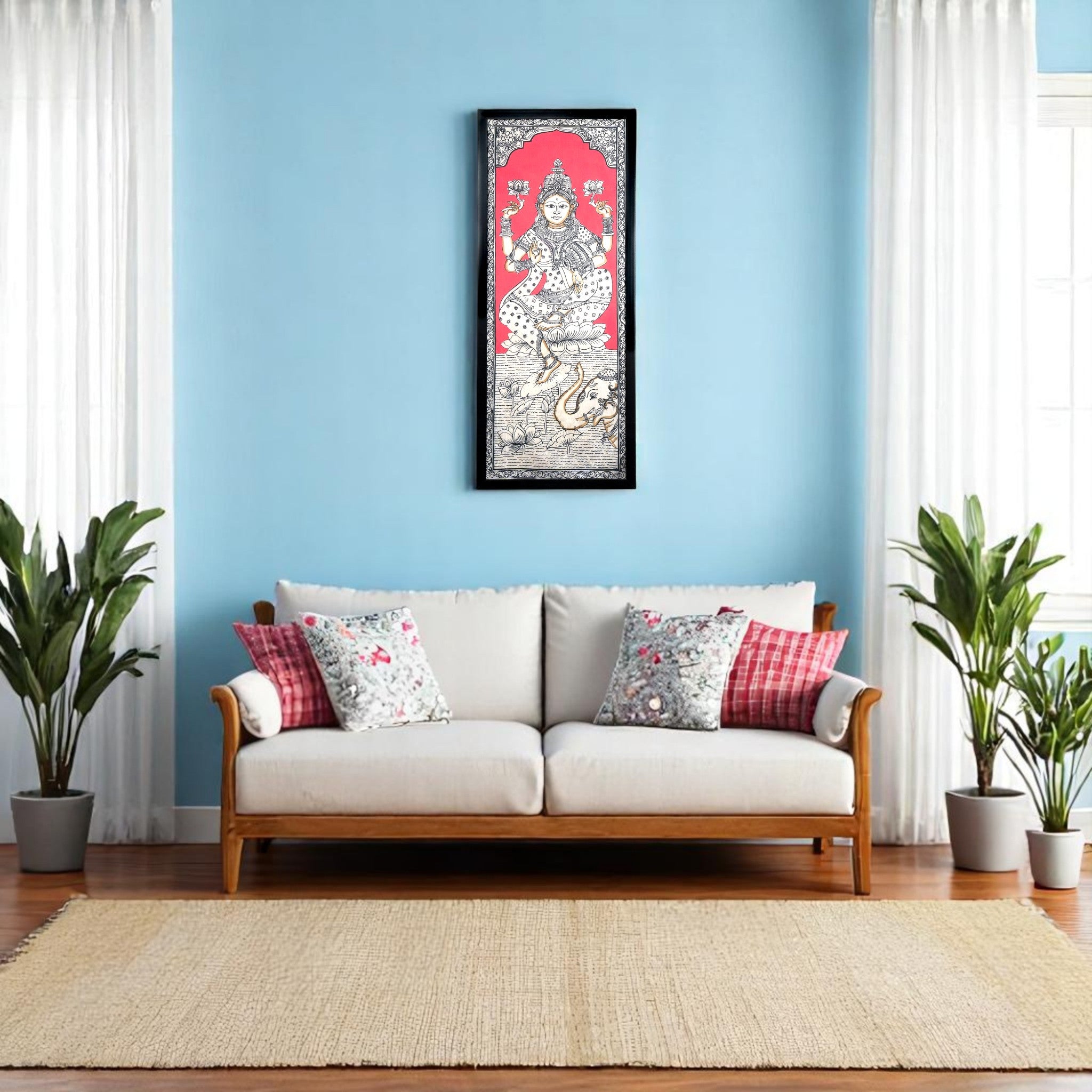 Graceful Goddess Lakshmi Pattachitra Wall Art – A Symbol of Prosperity & Divine Blessings