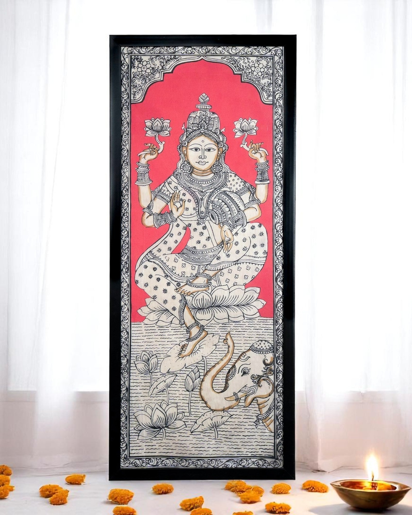 Graceful Goddess Lakshmi Pattachitra Wall Art – A Symbol of Prosperity & Divine Blessings