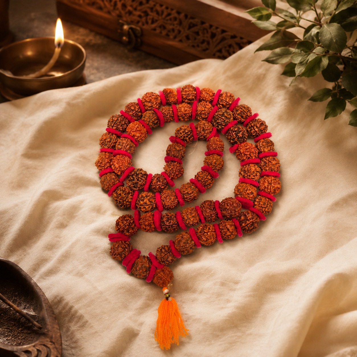 5 Mukhi Rudraksha Large Beads Mala