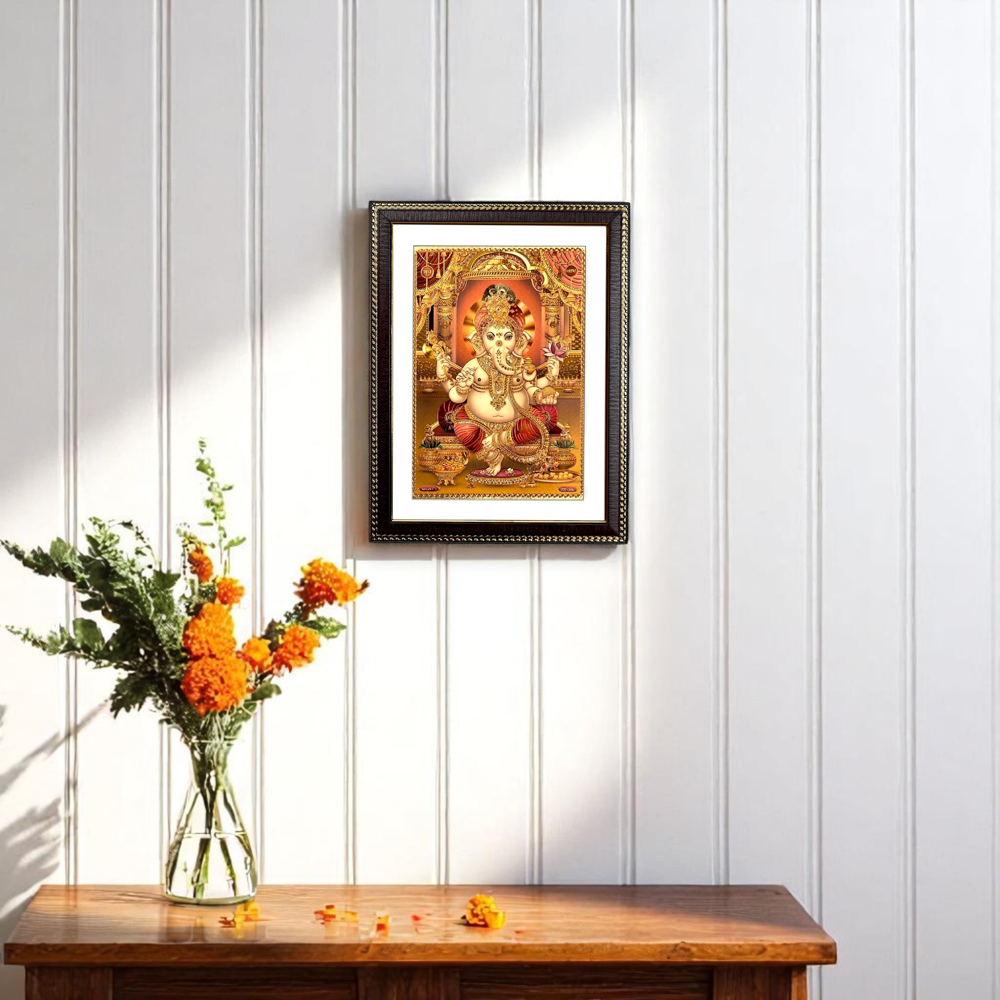 Lord Ganesha Gold Foil Wall Art – A Symbol of Prosperity & Wisdom