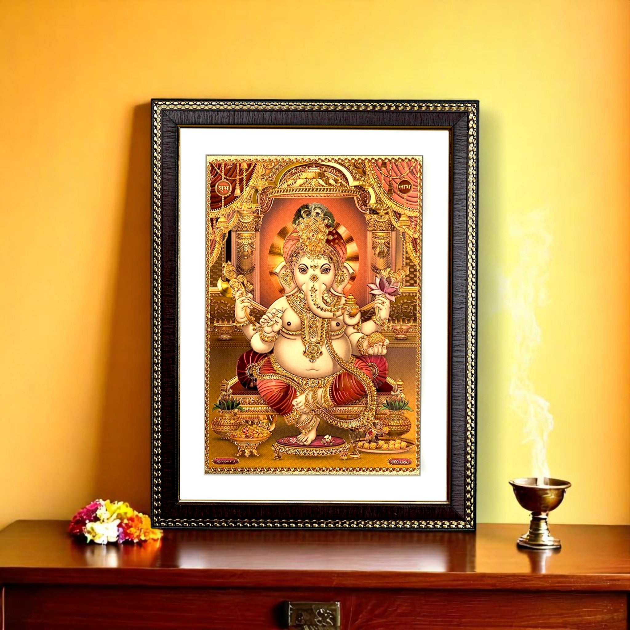 Lord Ganesha Gold Foil Wall Art – A Symbol of Prosperity & Wisdom