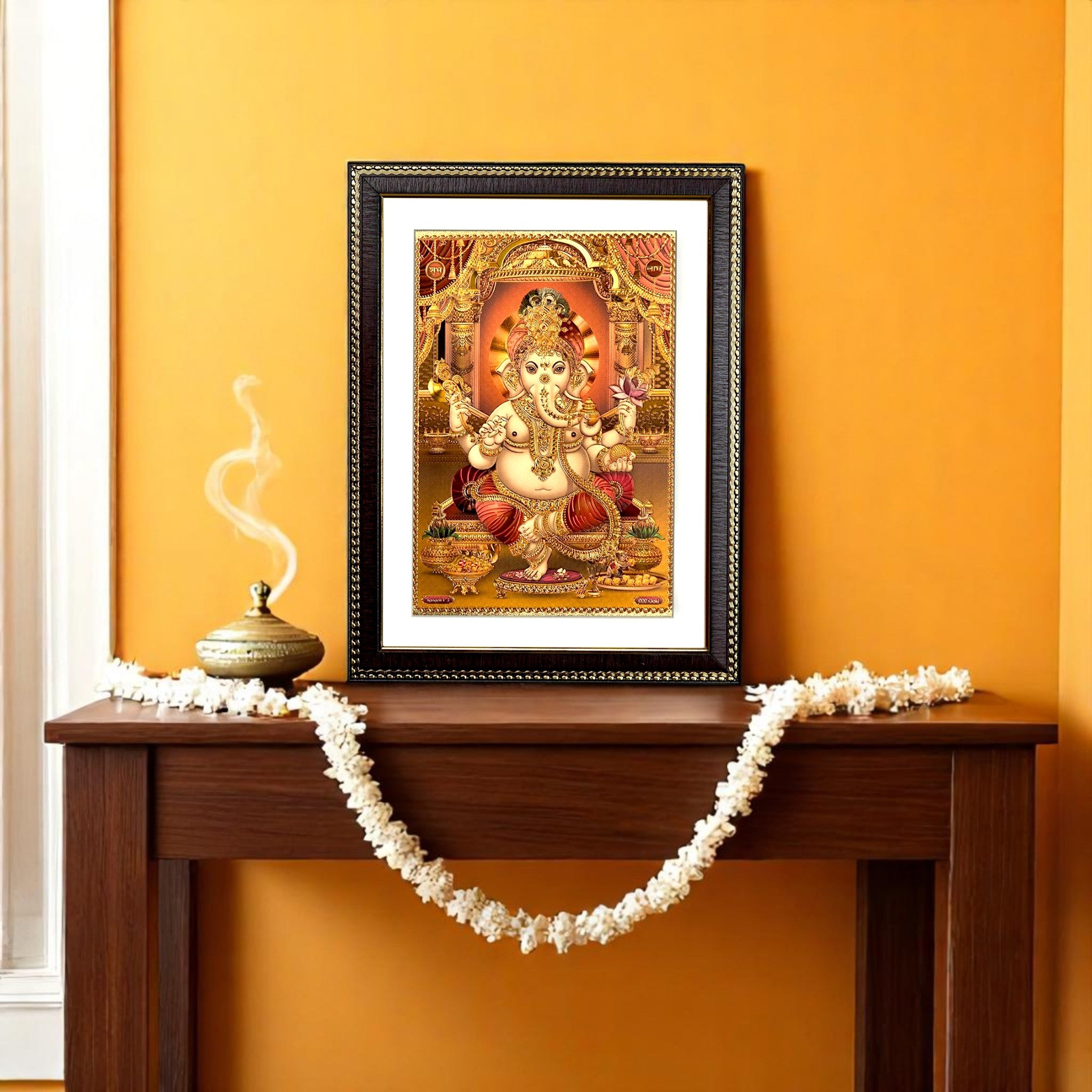 Lord Ganesha Gold Foil Wall Art – A Symbol of Prosperity & Wisdom