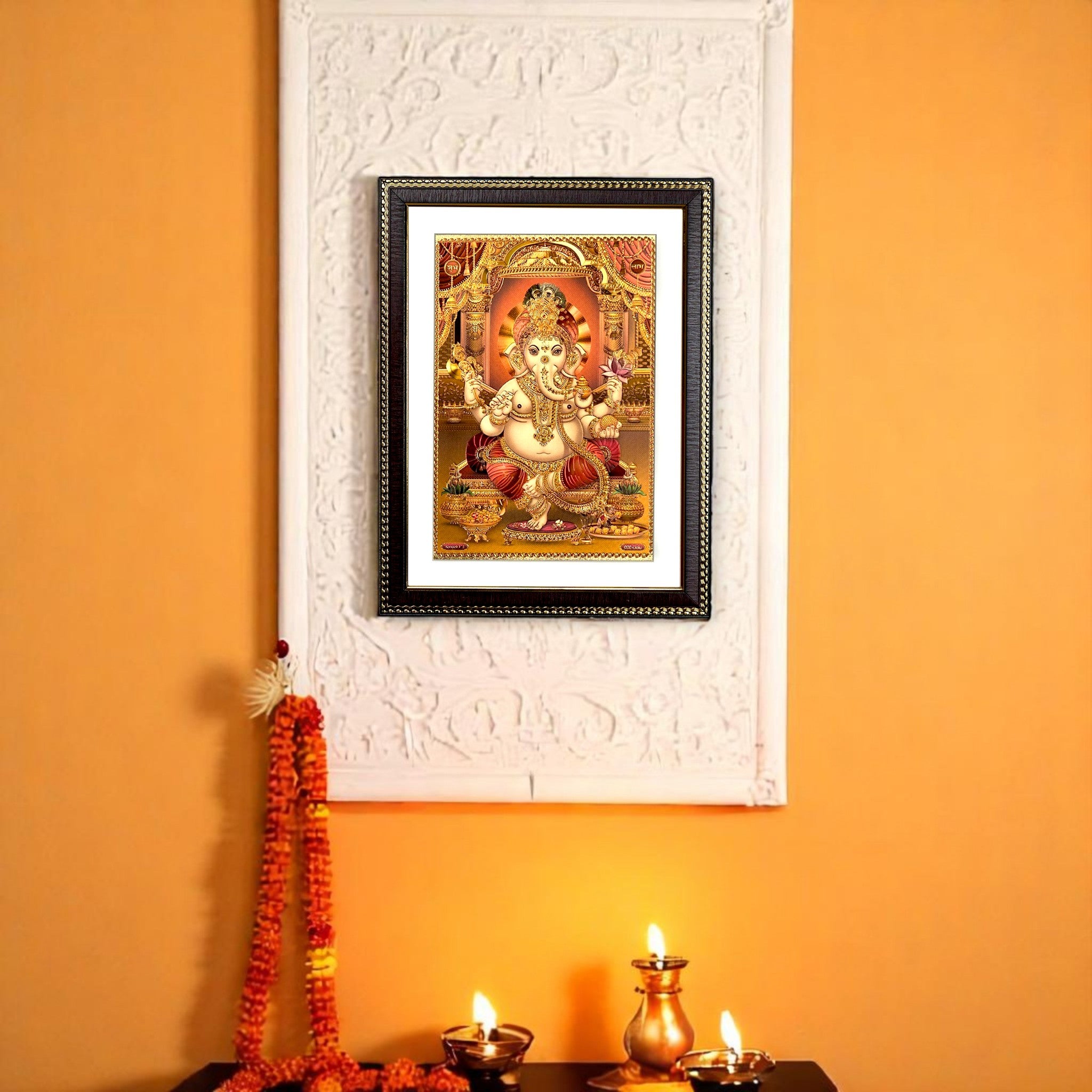 Lord Ganesha Gold Foil Wall Art – A Symbol of Prosperity & Wisdom
