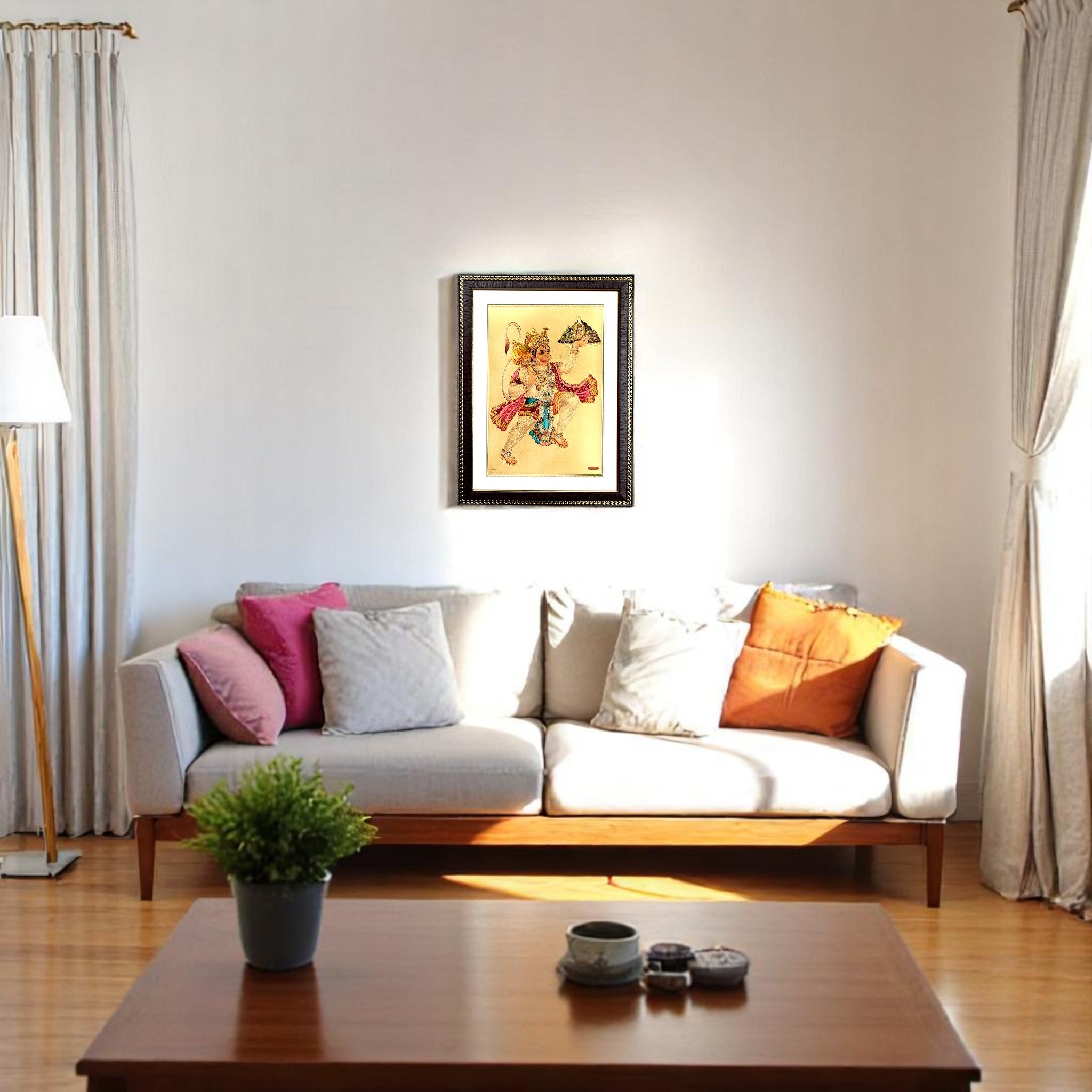 Lord Hanuman Gold Foil Wall Art – A Divine Masterpiece for Your Home & Puja Room