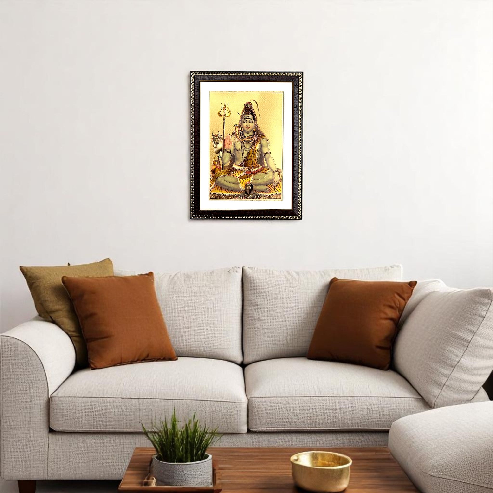 Lord Shiva Gold Foil Wall Art – A Divine Masterpiece for Your Home & Puja Room