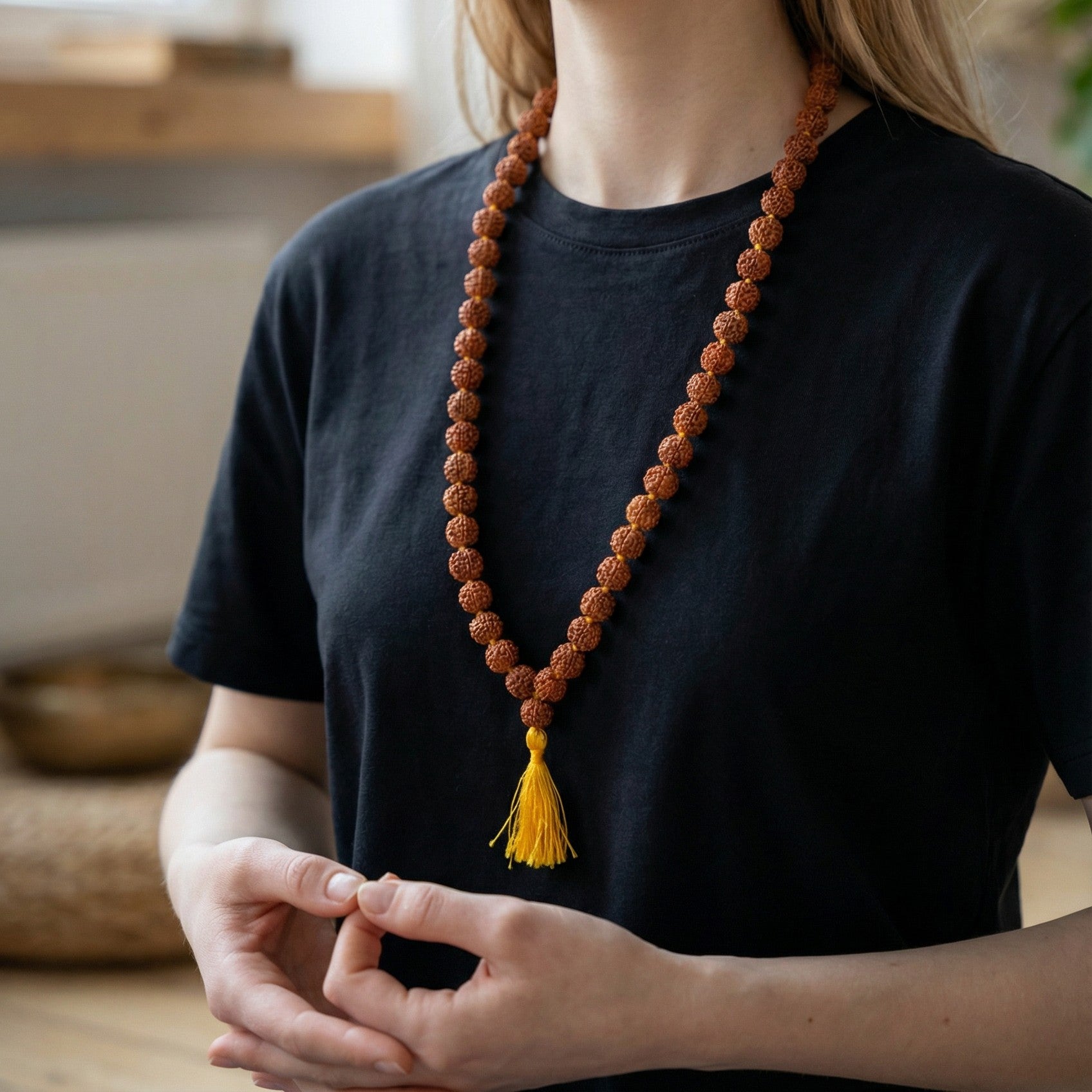 5 Mukhi Rudraksha Medium Beads Mala