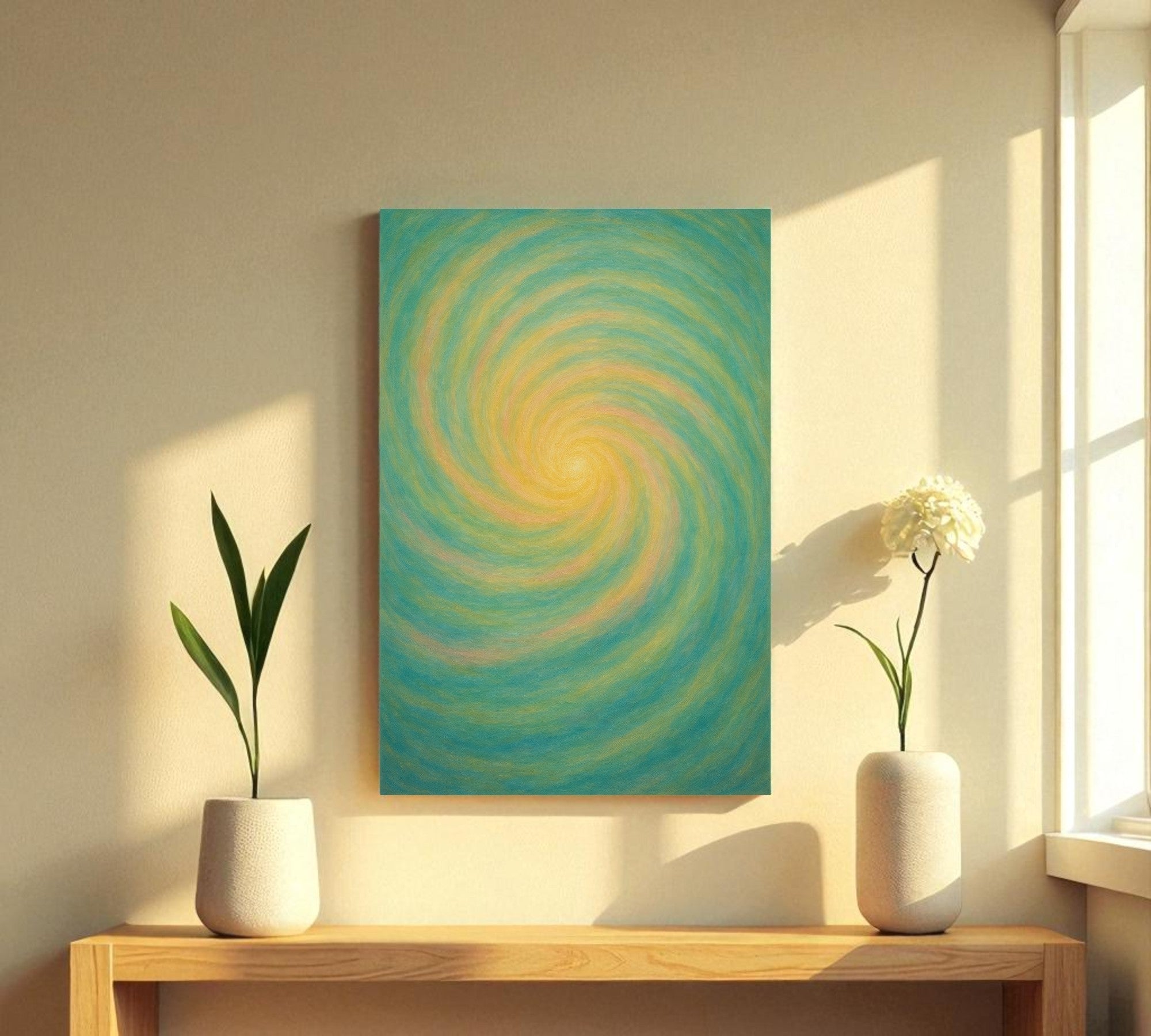 Positive Energy Swirl | Vastu Wall Art for Momentum, Flow and Fresh Cycles (Gallery-Wrapped Canvas with Wooden Back Support)