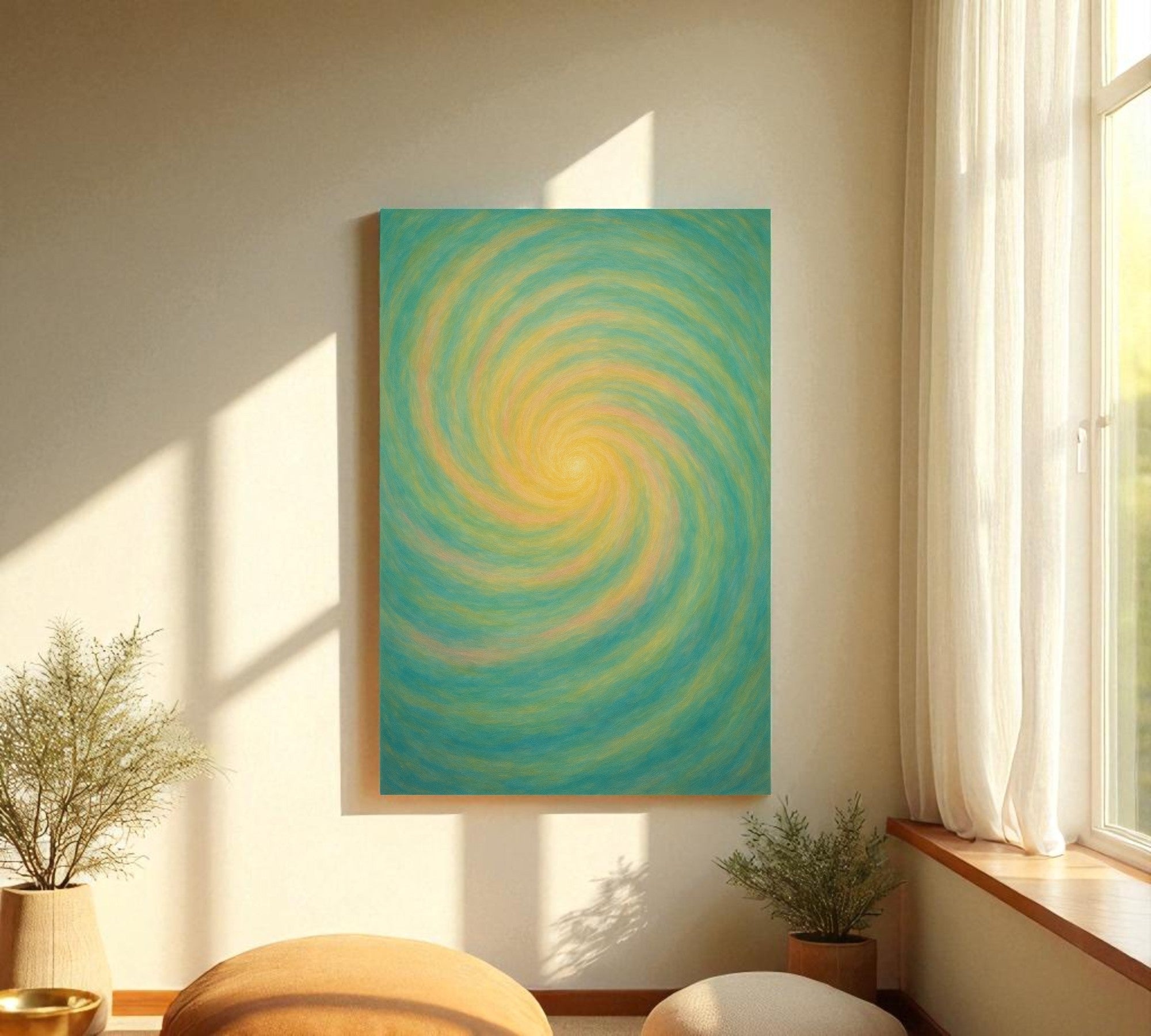 Positive Energy Swirl | Vastu Wall Art for Momentum, Flow and Fresh Cycles (Gallery-Wrapped Canvas with Wooden Back Support)
