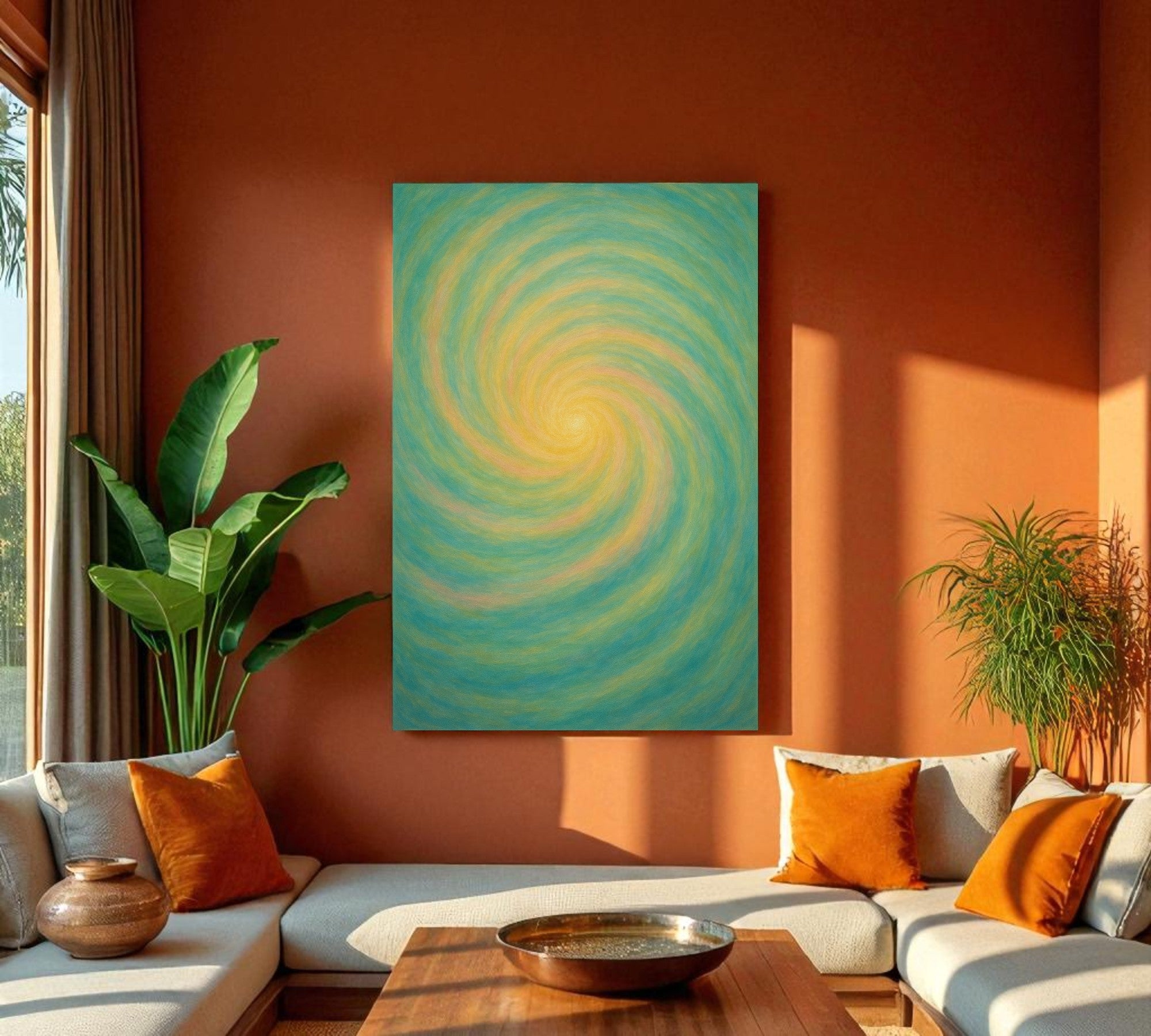 Positive Energy Swirl | Vastu Wall Art for Momentum, Flow and Fresh Cycles (Gallery-Wrapped Canvas with Wooden Back Support)