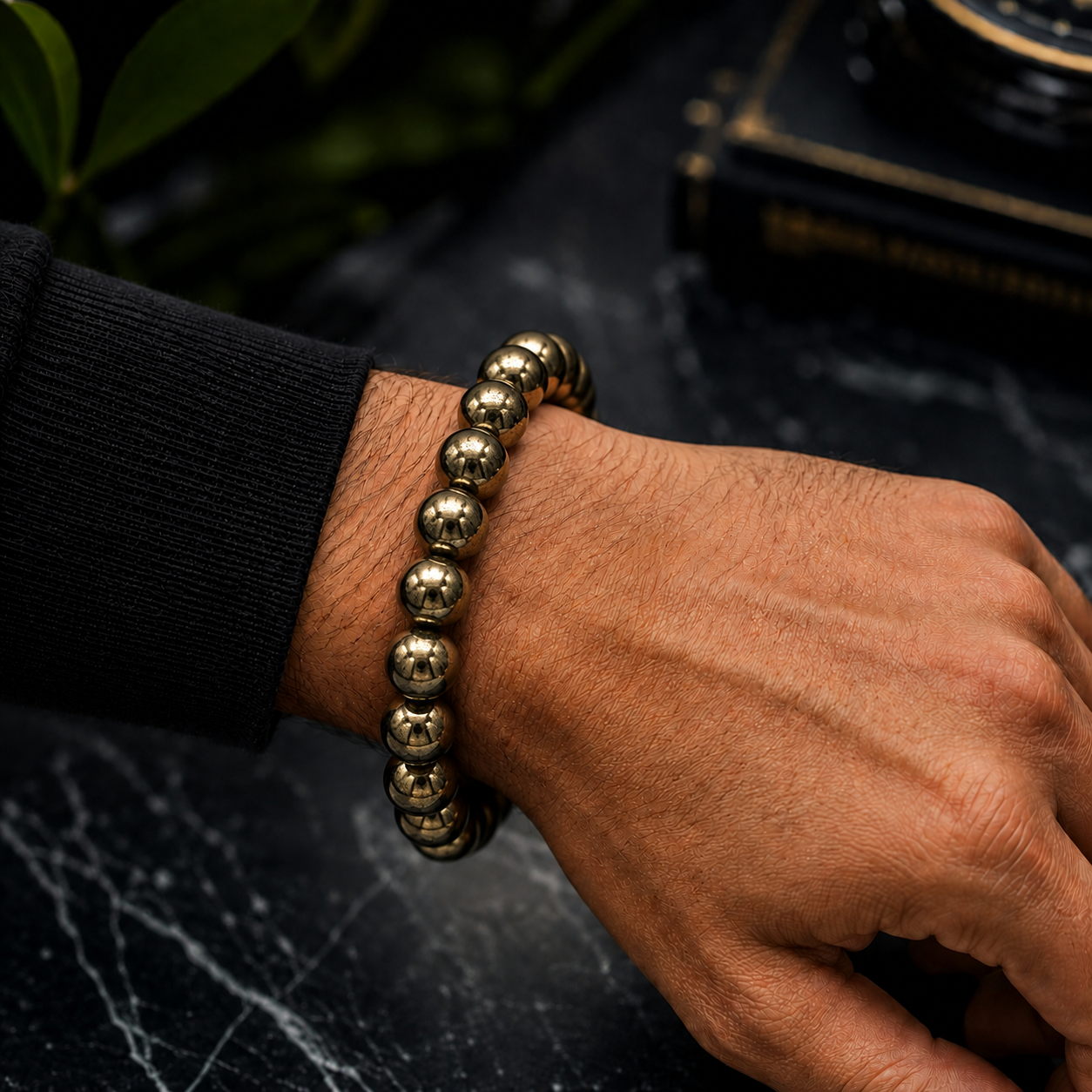 Raw Pyrite Protection Bead Bracelet