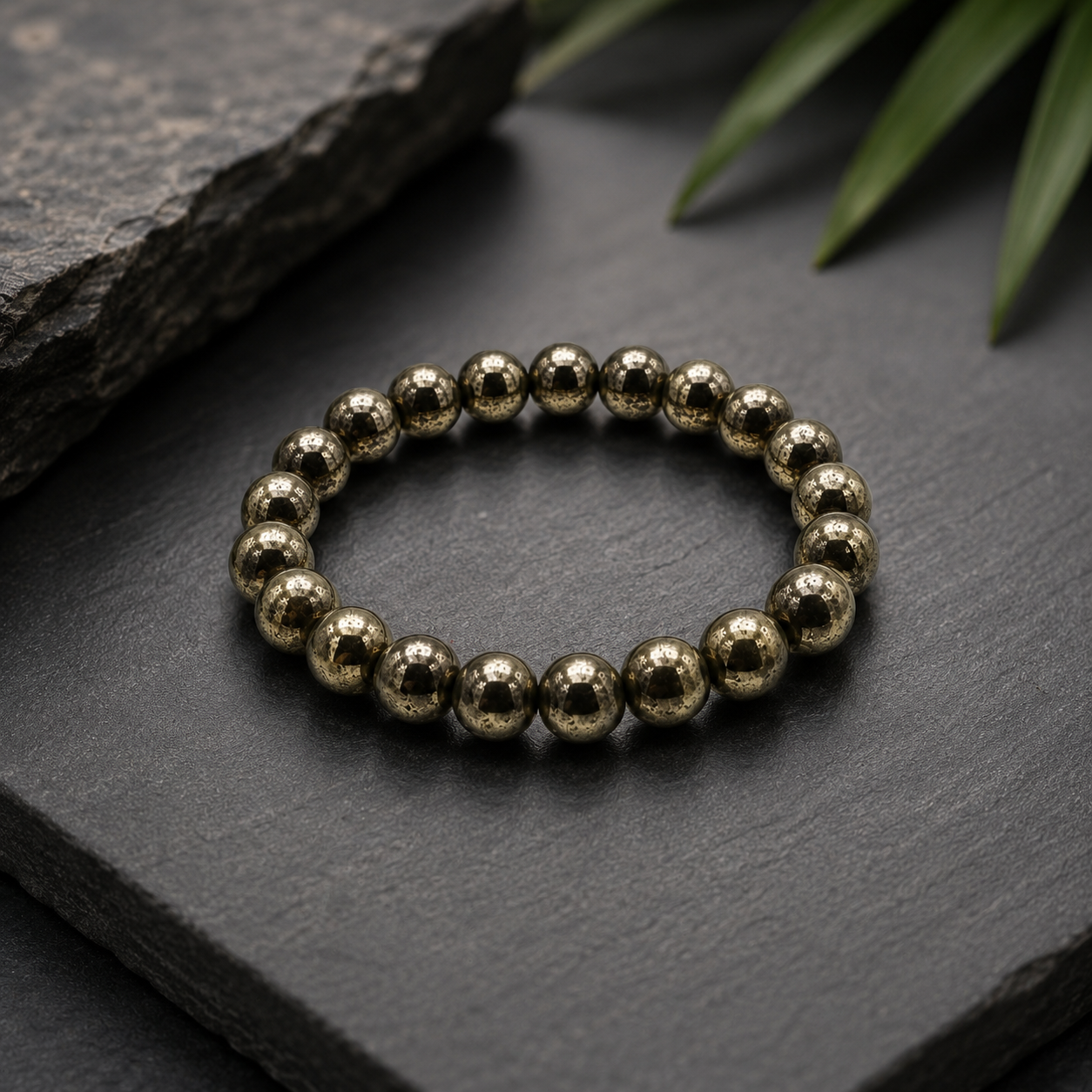 Raw Pyrite Protection Bead Bracelet