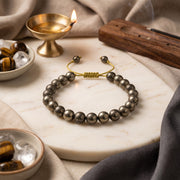 Pyrite Gemstone Rakhi Bracelet (Free Size)