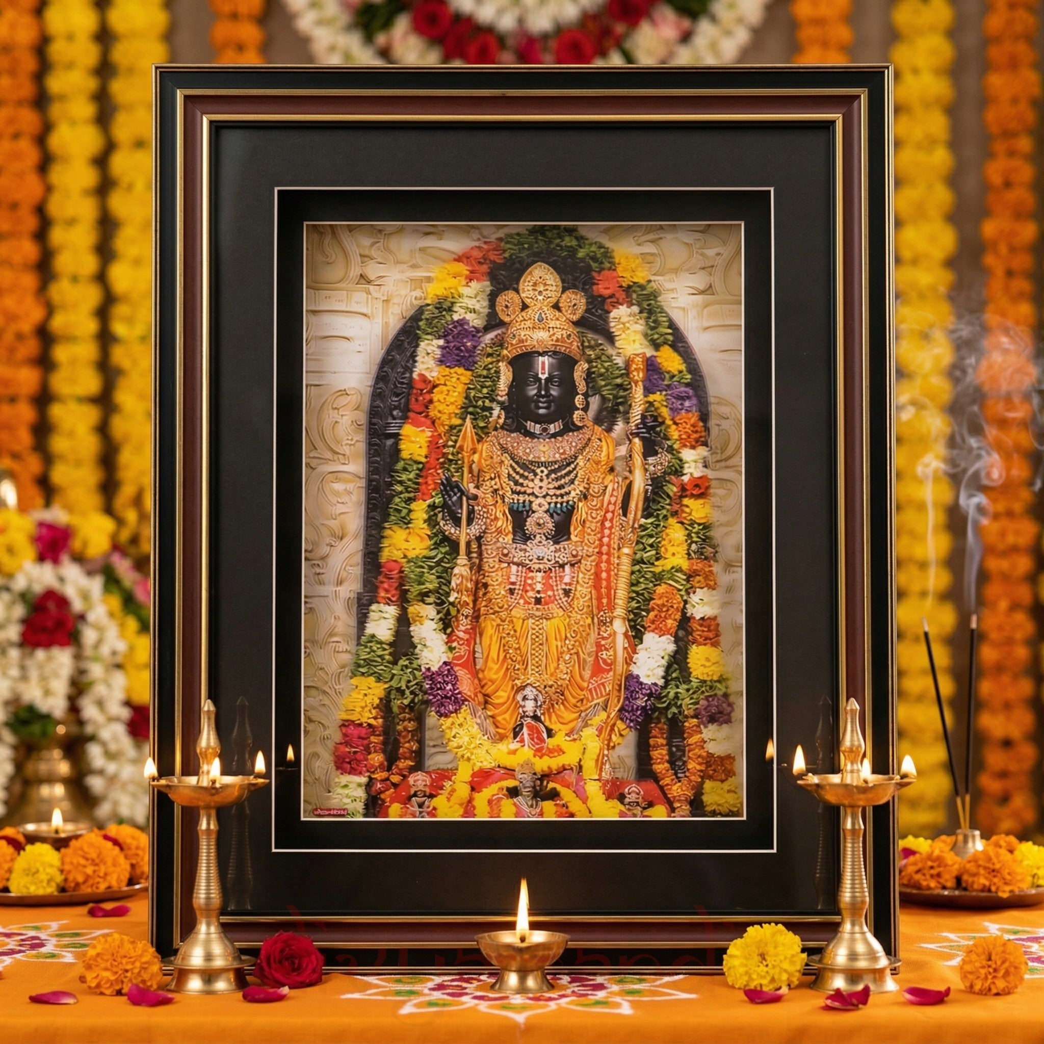 高精彩アクリルアートパネル（5th Anniversary Rella Ver. Ram Lalla 3D Shadow Box Wall Art – Divya Mandir