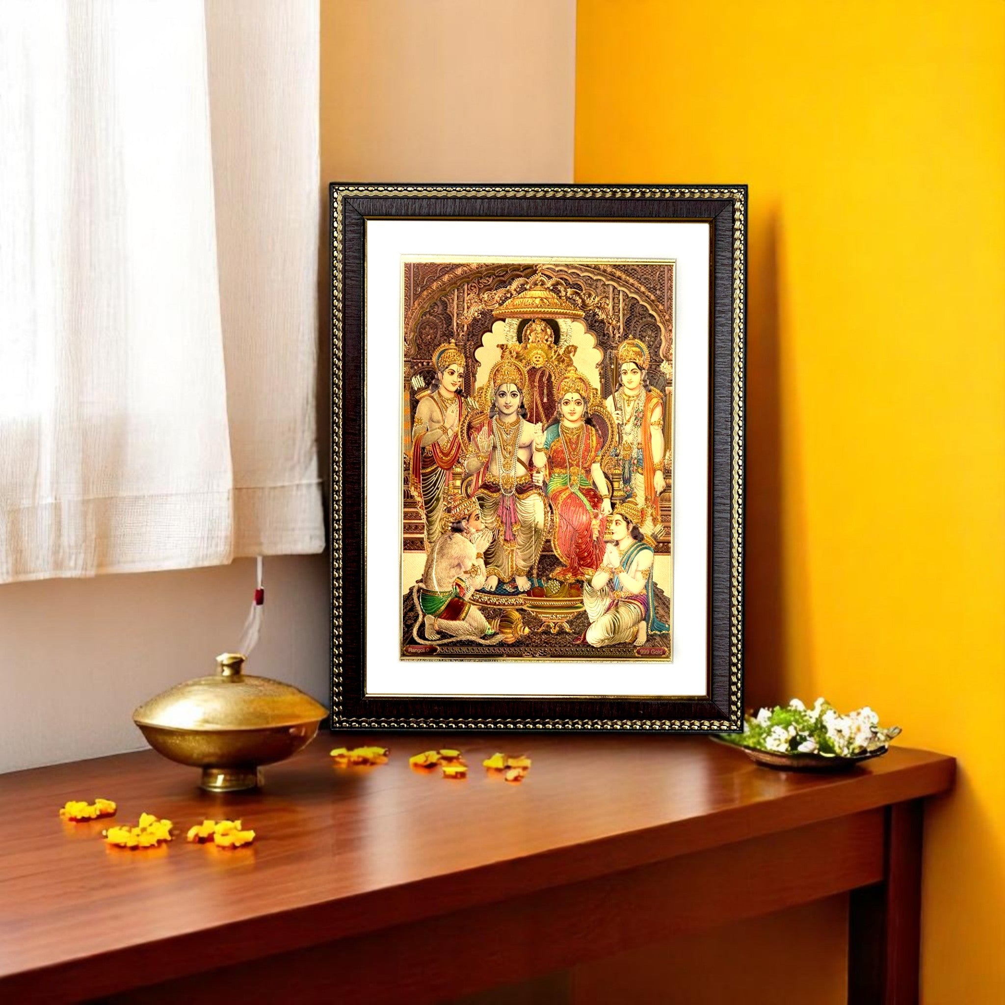 Ram Darbar Gold Foil Wall Art – A Divine Masterpiece for Your Home & Puja Room