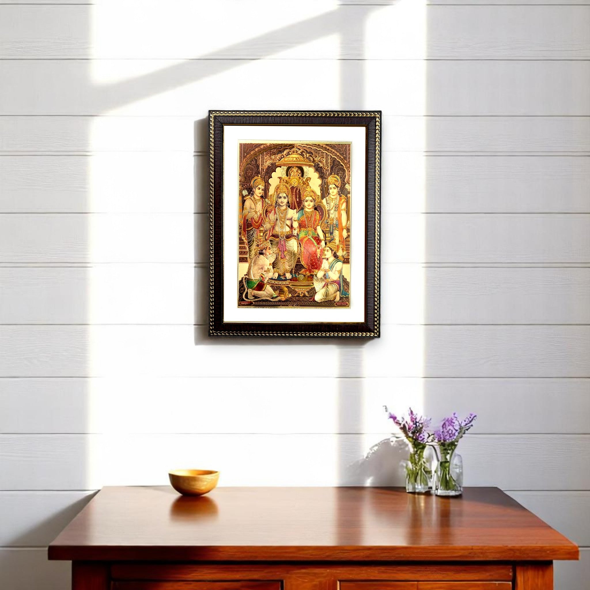 Ram Darbar Gold Foil Wall Art – A Divine Masterpiece for Your Home & Puja Room