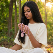 Rose Quartz 108 Beads + 1 Thumbstone Japmala