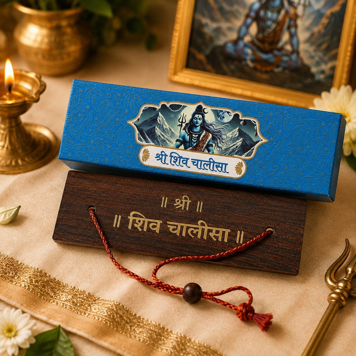Shiv Chalisa, Pandulipi Style Wooden Pothi (Hindi)