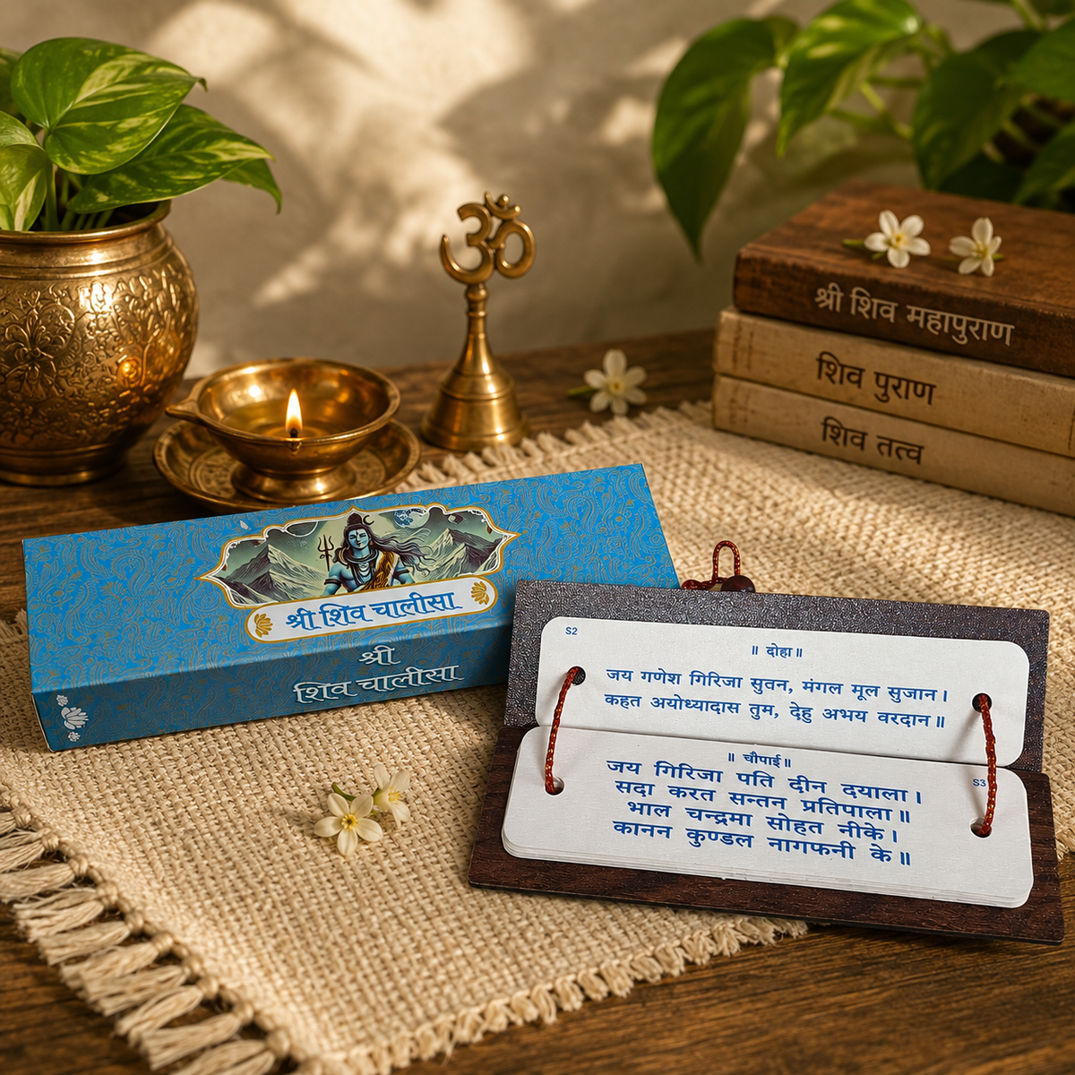 Shiv Chalisa, Pandulipi Style Wooden Pothi (Hindi)
