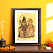 Shiva Parivar Gold Foil Wall Art – A Divine Masterpiece for Your Home & Puja Room