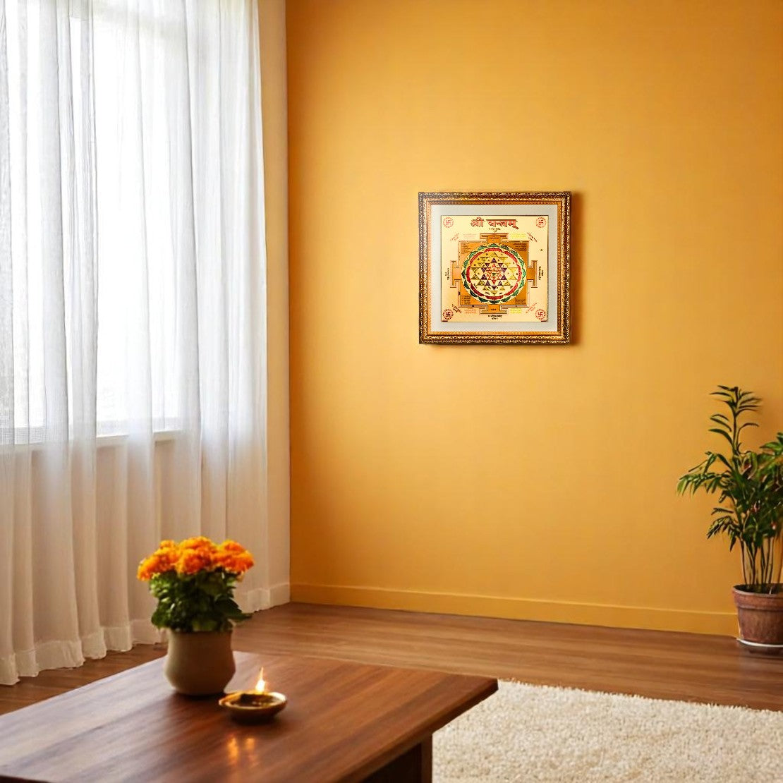 Sacred Shree Yantra Gold Print Wall Art – A Divine Symbol of Prosperity & Spiritual Power
