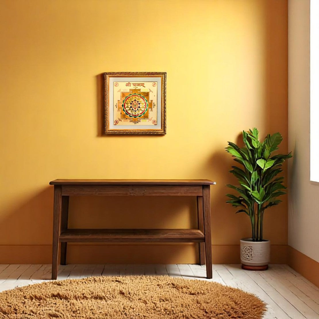 Sacred Shree Yantra Gold Print Wall Art – A Divine Symbol of Prosperity & Spiritual Power