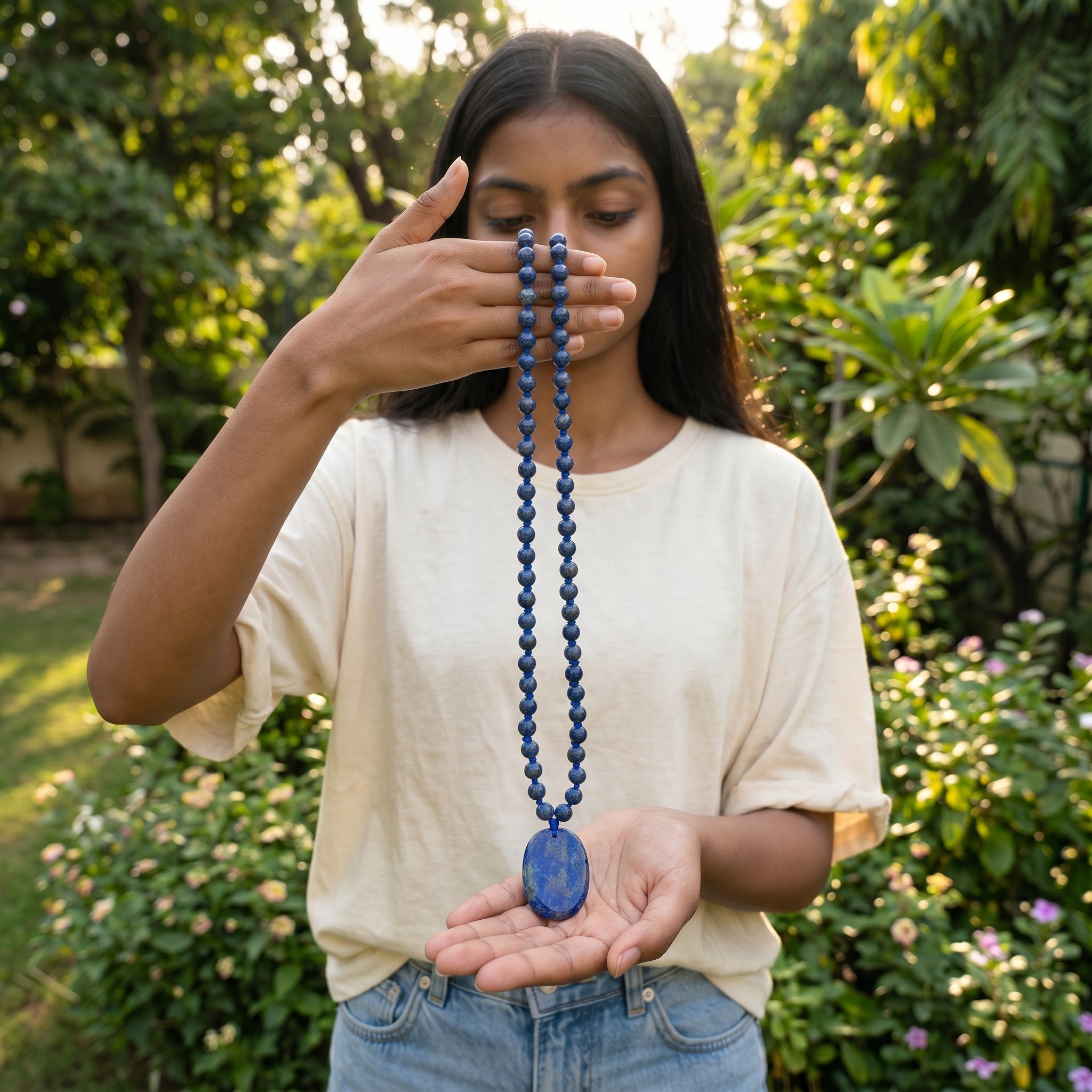 Sodalite 108 Beads + 1 Thumbstone Japmala