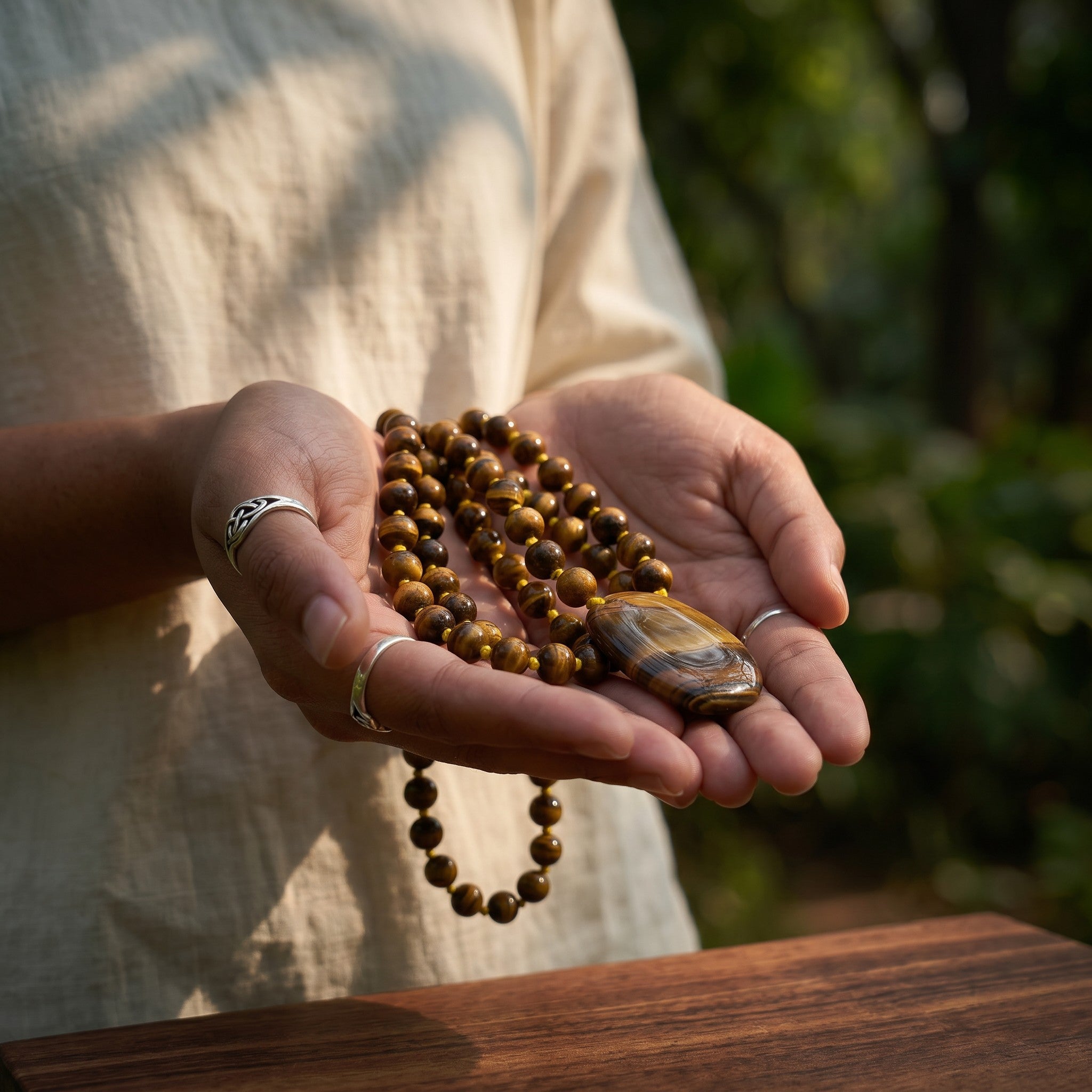 Tiger Eye 108 Beads + 1 Thumbstone Japmala